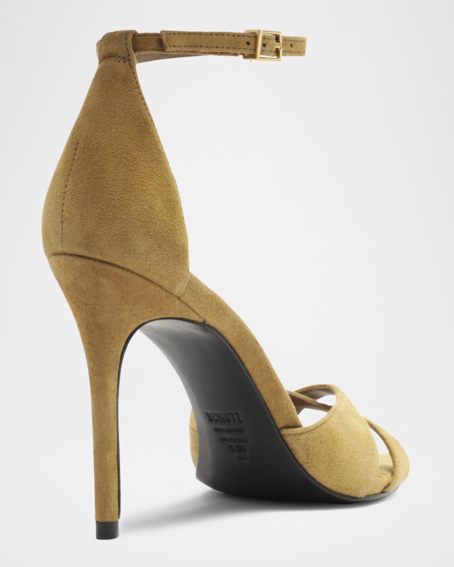 Hilda Leaf Suede Stiletto Sandals Product Image
