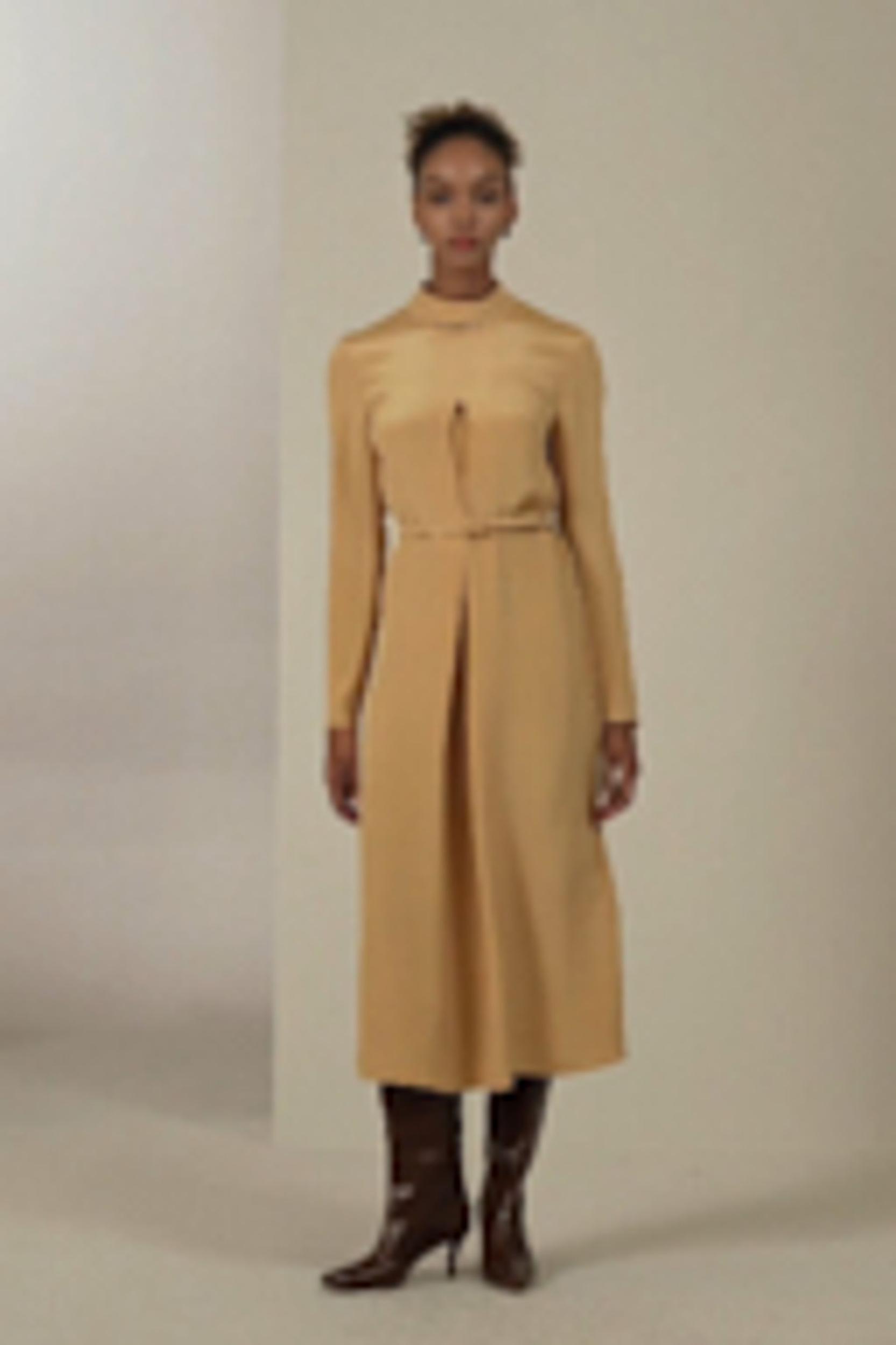 (Evanna) Stand Collar A Line Dress Product Image