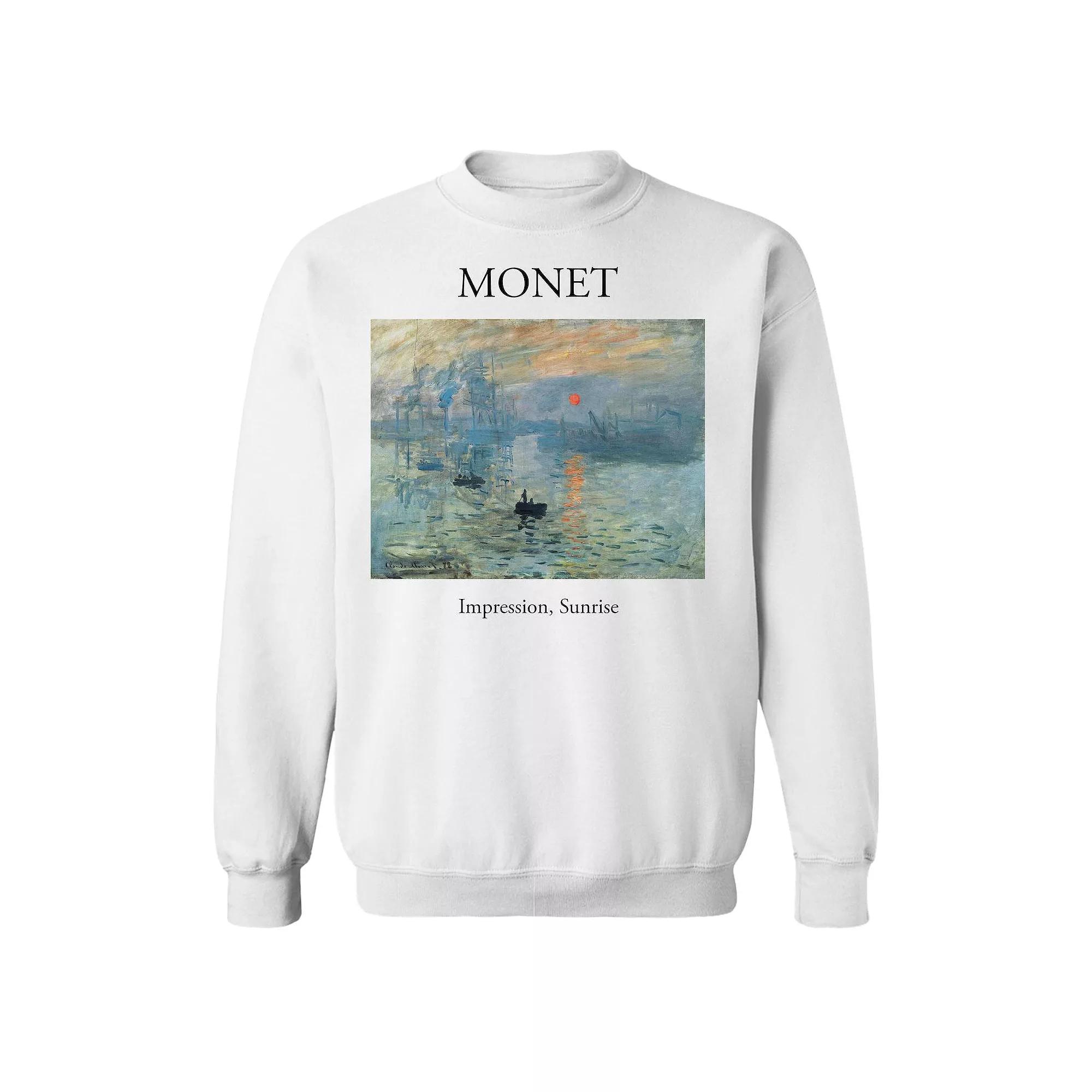 Junior's Monet Impressions Sunrise Graphic Fleece Sweatshirt, Women's, Size: XL, White Product Image
