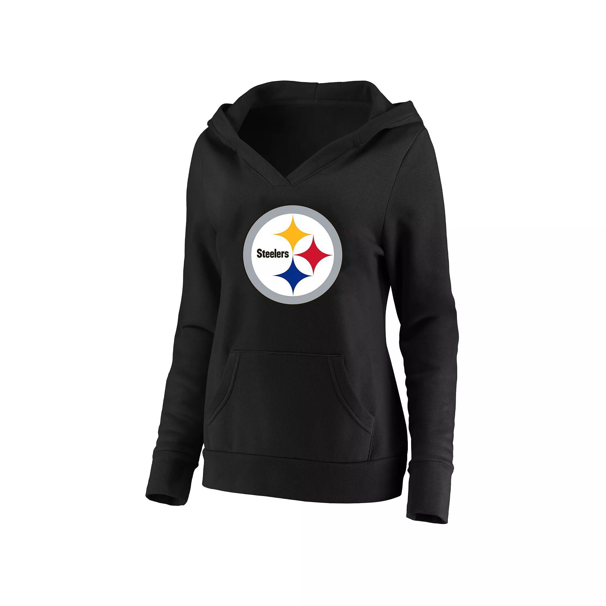 Womens Fanatics Pittsburgh Steelers Plus Size V-Neck Pullover Hoodie Product Image