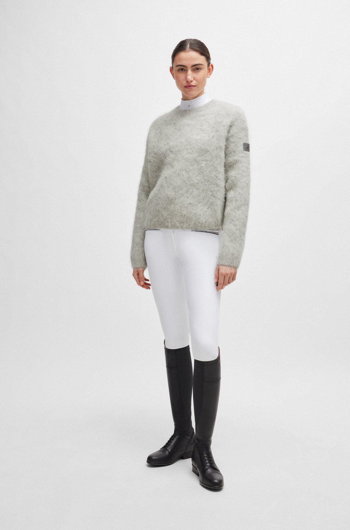 Equestrian voluminous sweater in an alpaca blend Product Image