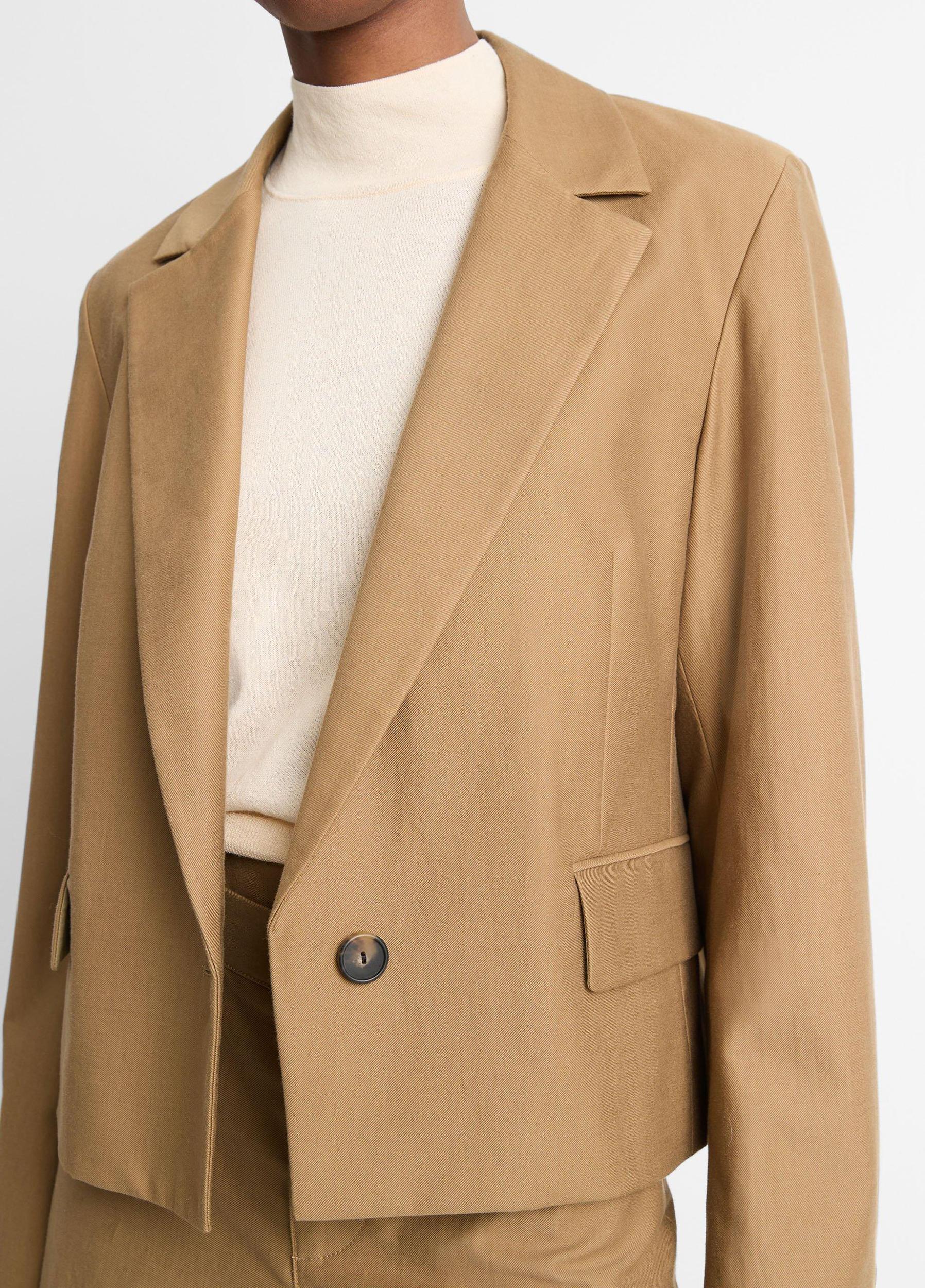 Italian Cotton-Wool Cropped Blazer Product Image