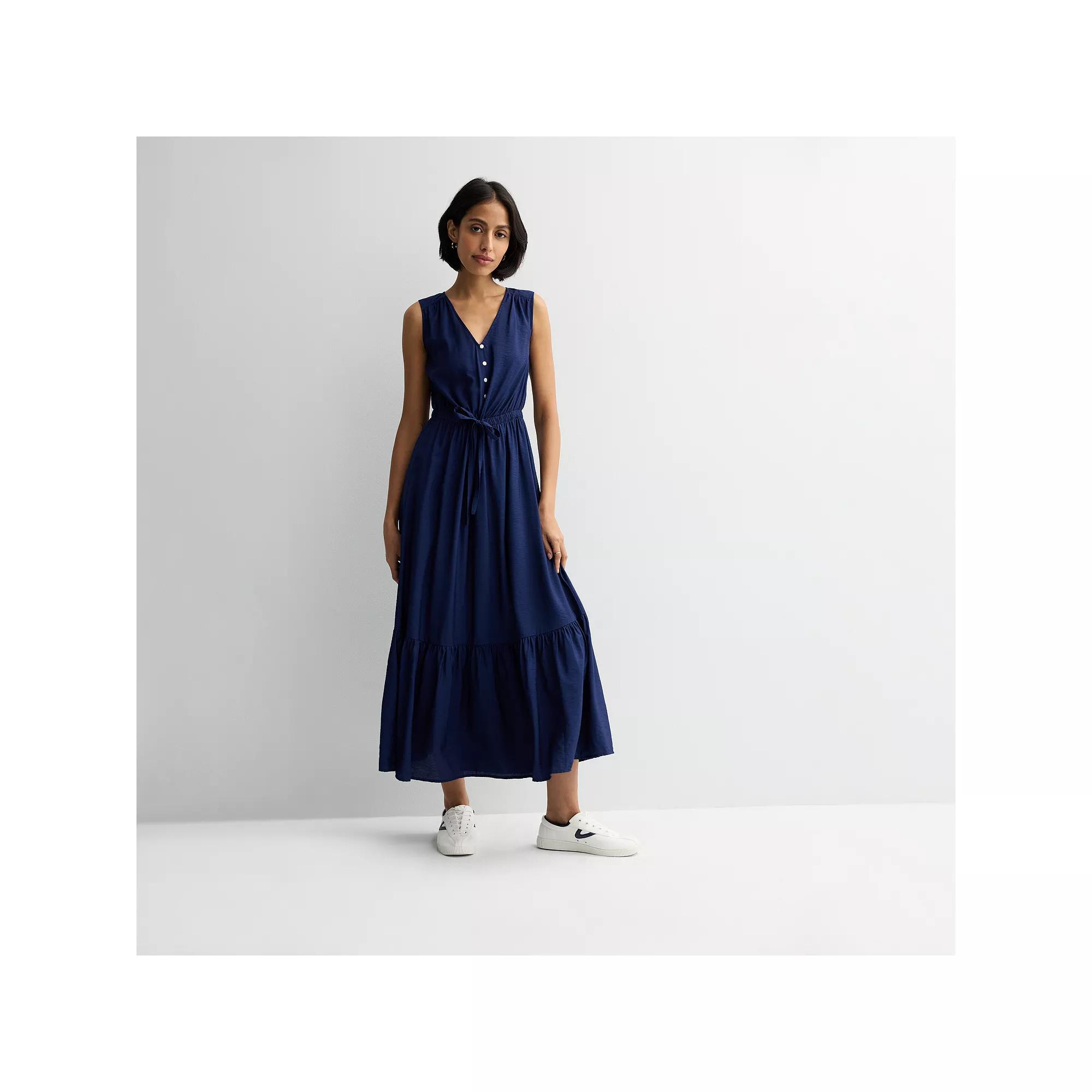 Women's Sonoma Goods For Life® Femme Button Bodice Maxi Dress, Size: XL, Blue Beauty Product Image