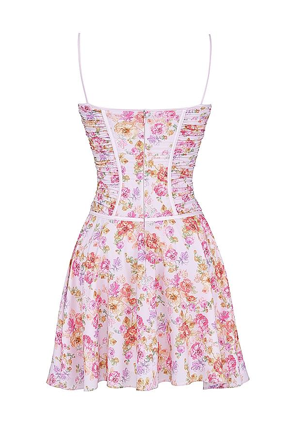 Alejandra  light lavender print corset dress Product Image
