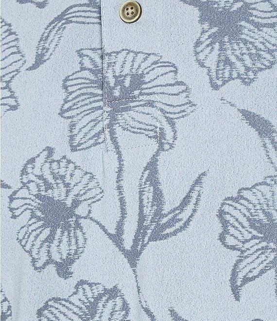 Rowm Rec & Relax Short Sleeve Floral Jacquard Polo Product Image