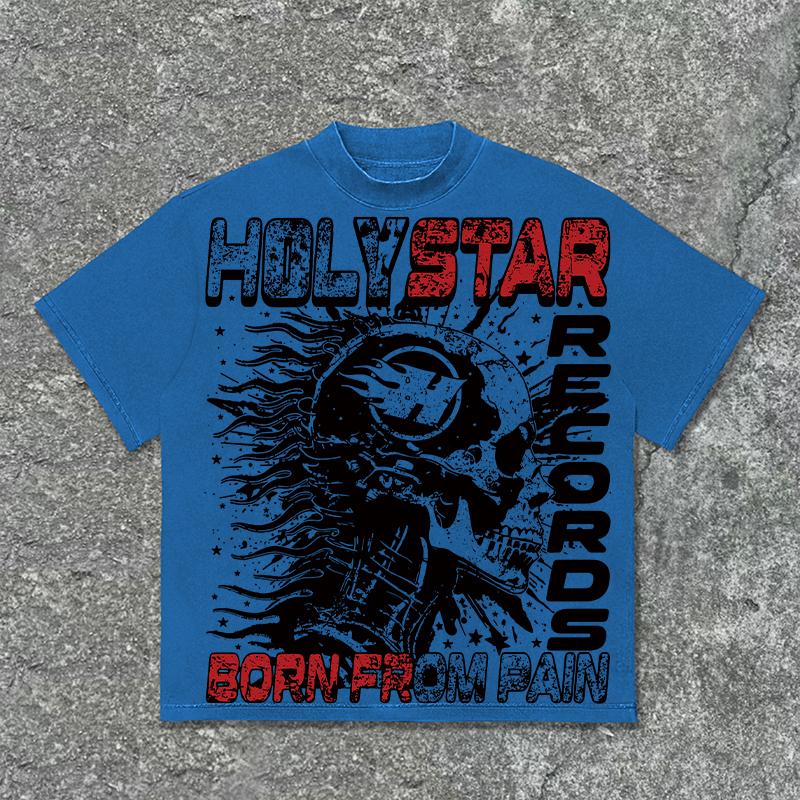 Personalized Hellstar Graphics 100% Cotton Round Neck T-shirt Product Image