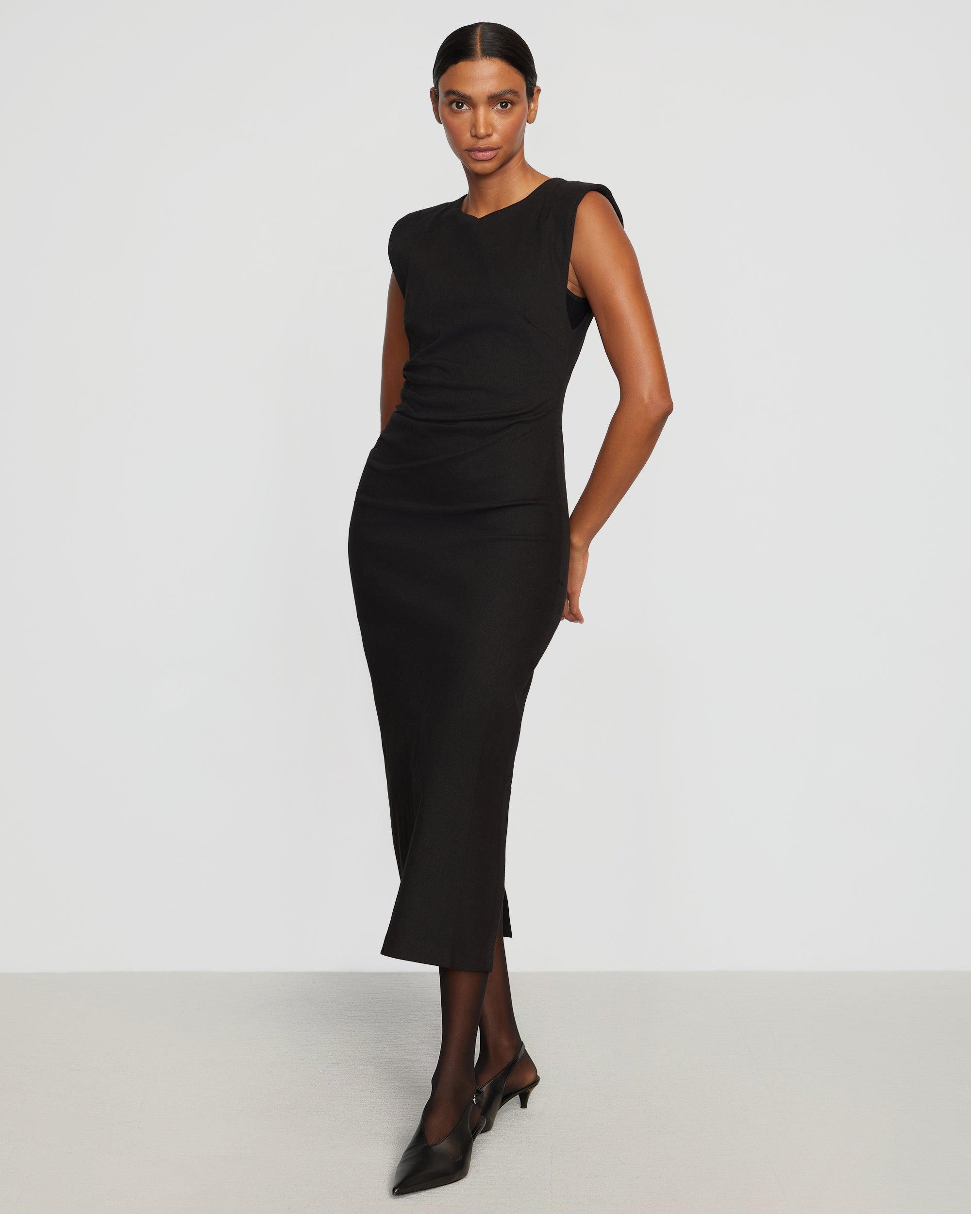 Iman Split-Hem Cotton Twill Dress Product Image