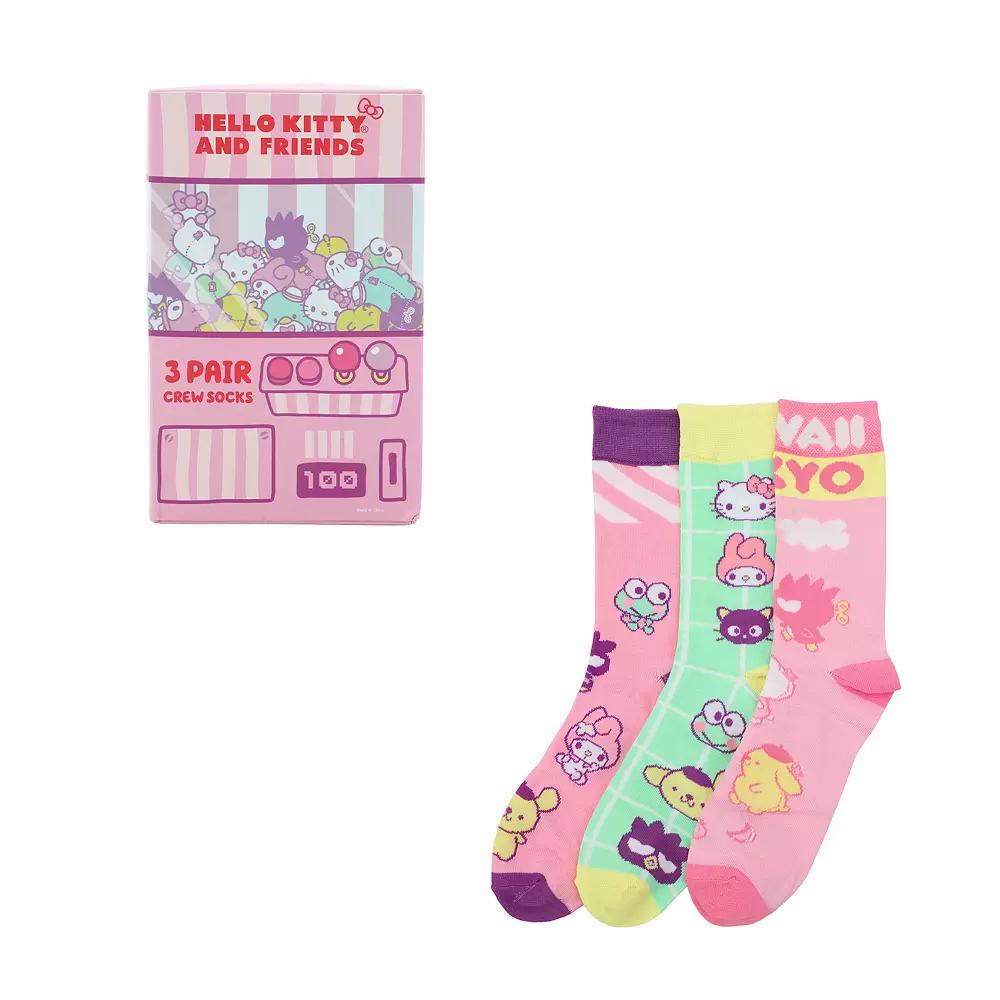 Women's Hello Kitty Crew Socks 3-Pack,  Product Image
