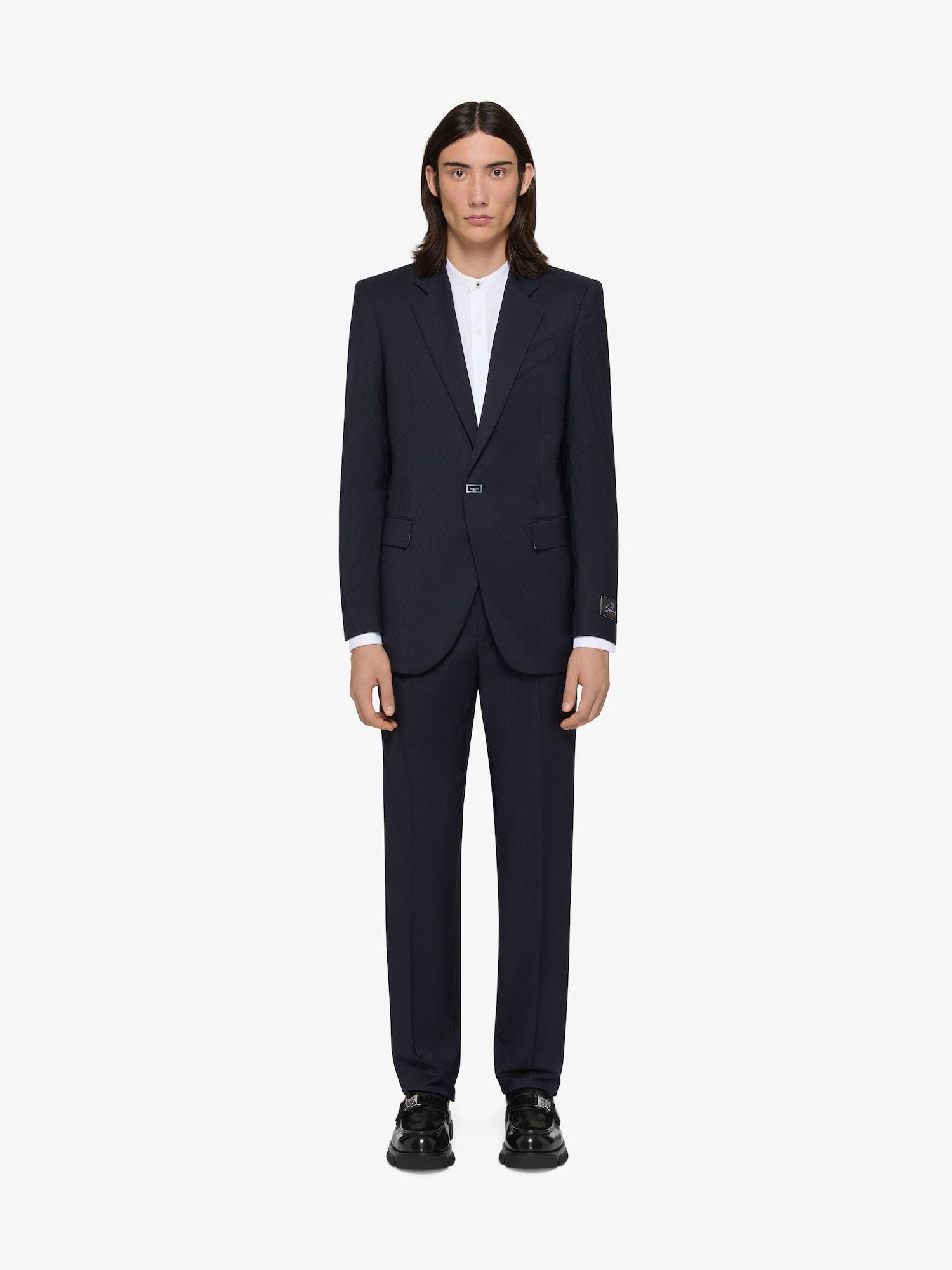 Slim fit tailored pants in wool with 2G clip Product Image