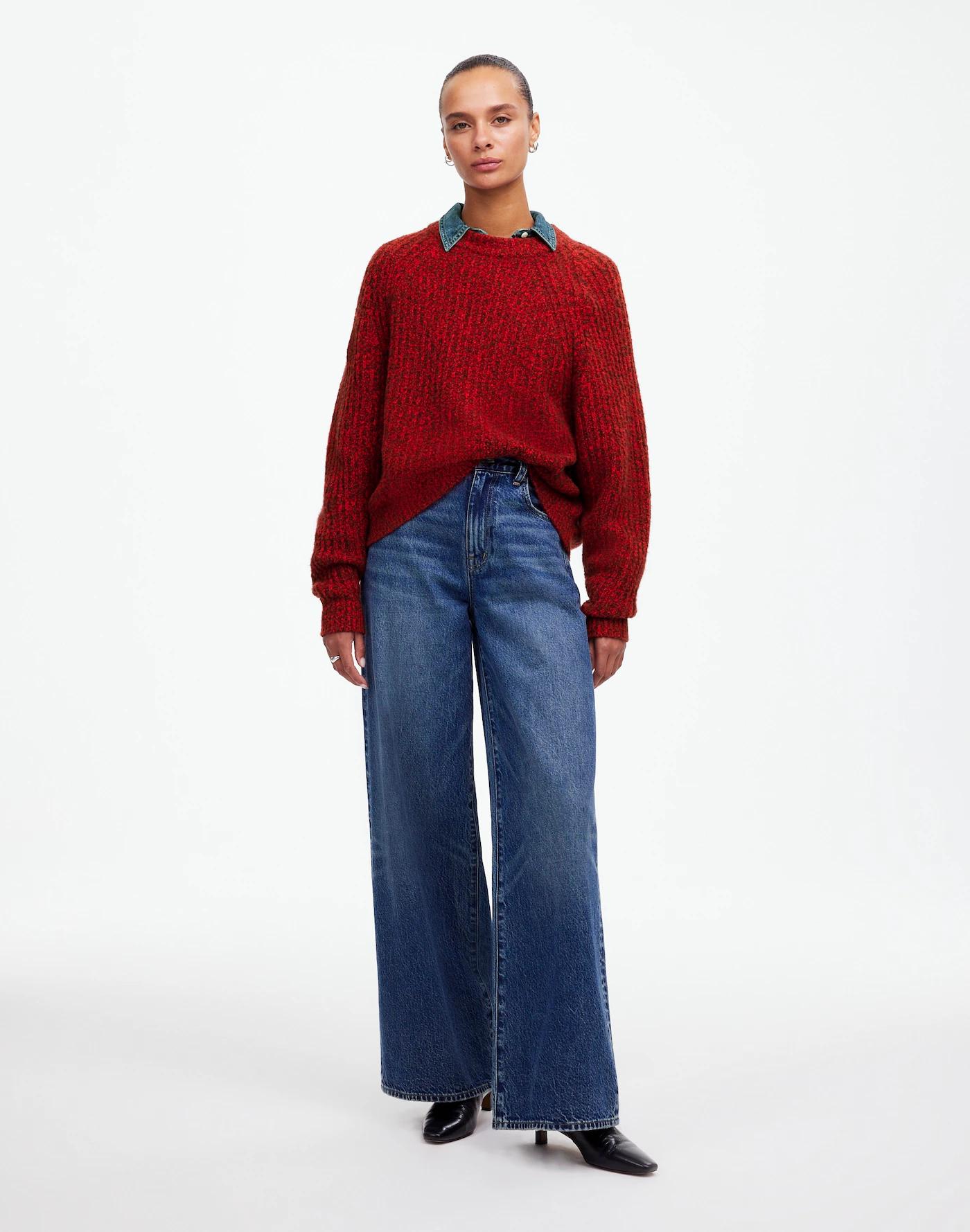 Ribbed Cotton-Blend Sweater Product Image