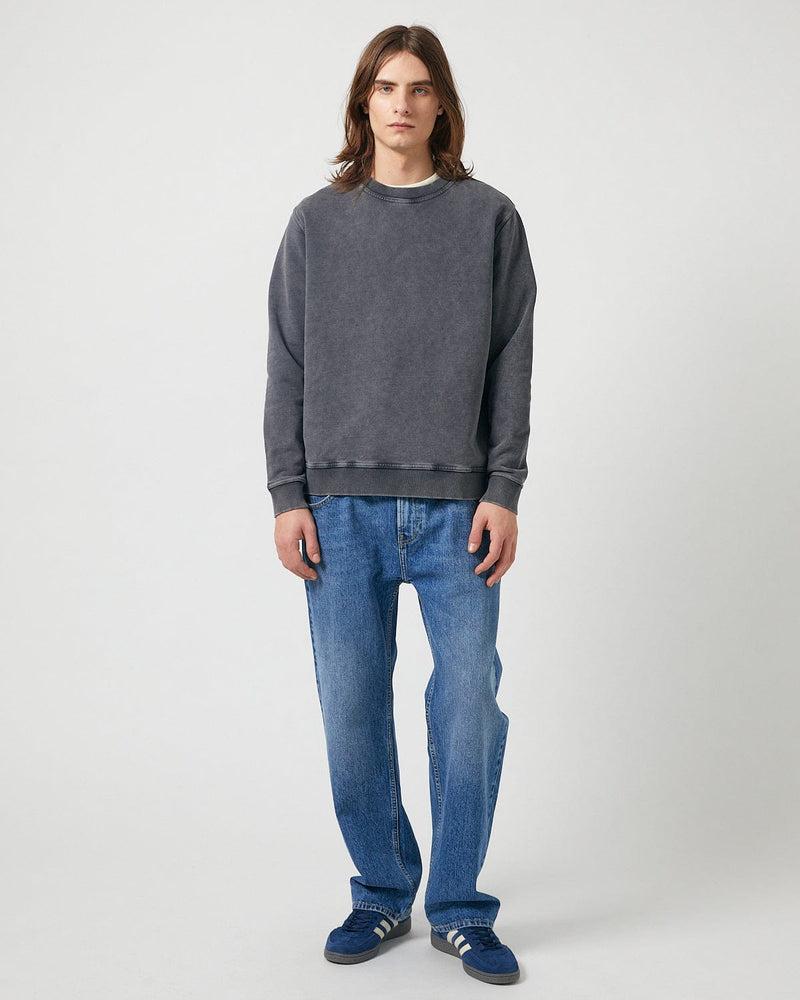 French Terry Crewneck - Washed Black Product Image