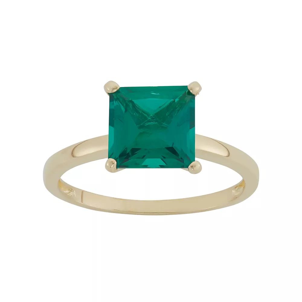 Designs by Gioelli Lab-Created Emerald 10k Gold Ring, Women's,  Product Image