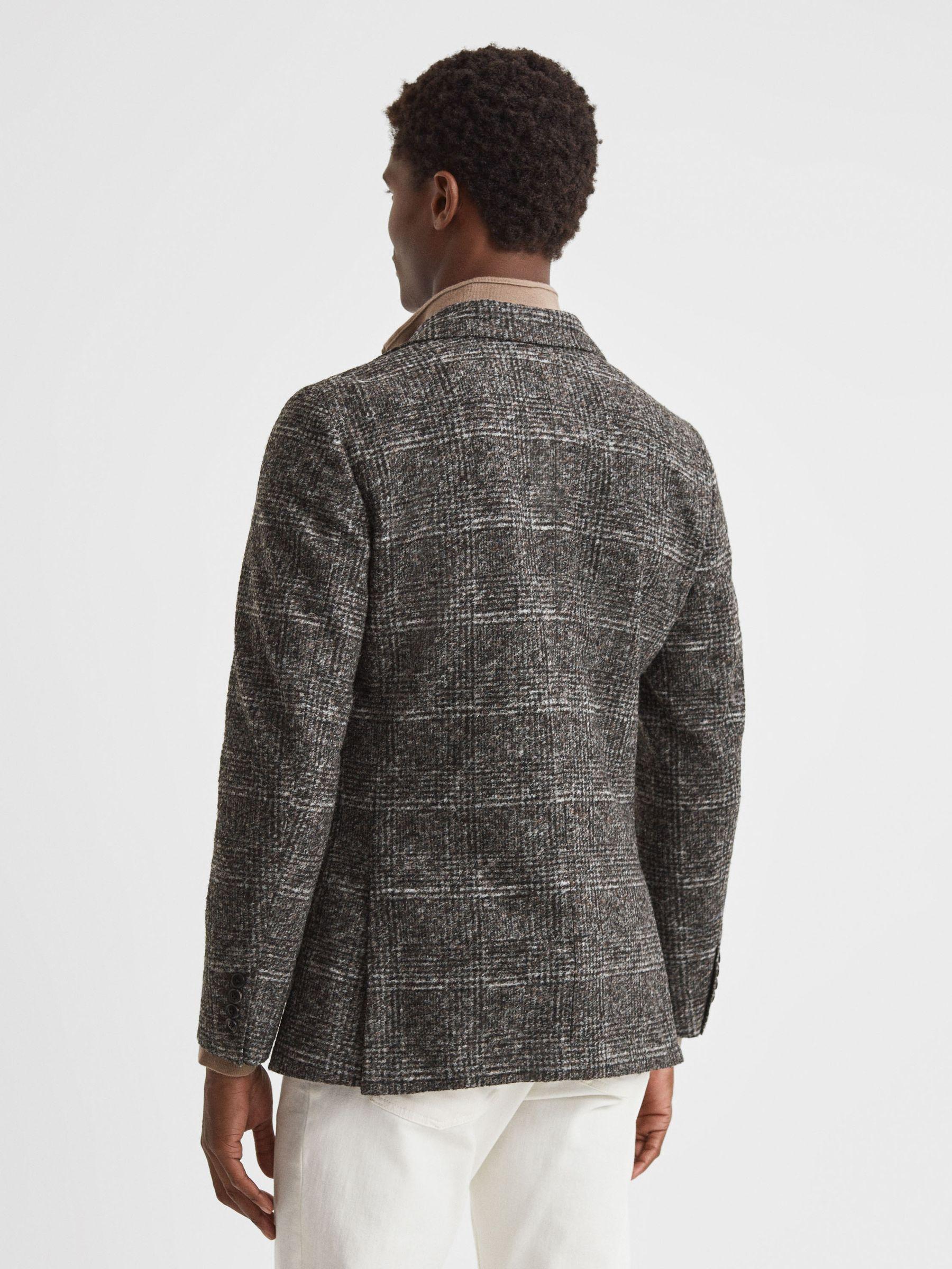 Slim Fit Wool Blend Checked Single Breasted Blazer in Charcoal Product Image