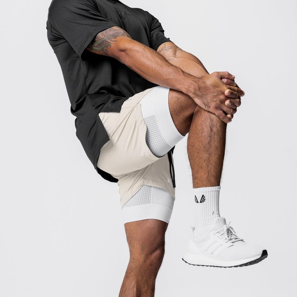 0622. Tetra-Lite® 5" Liner Short - Sand Smoke/White Product Image