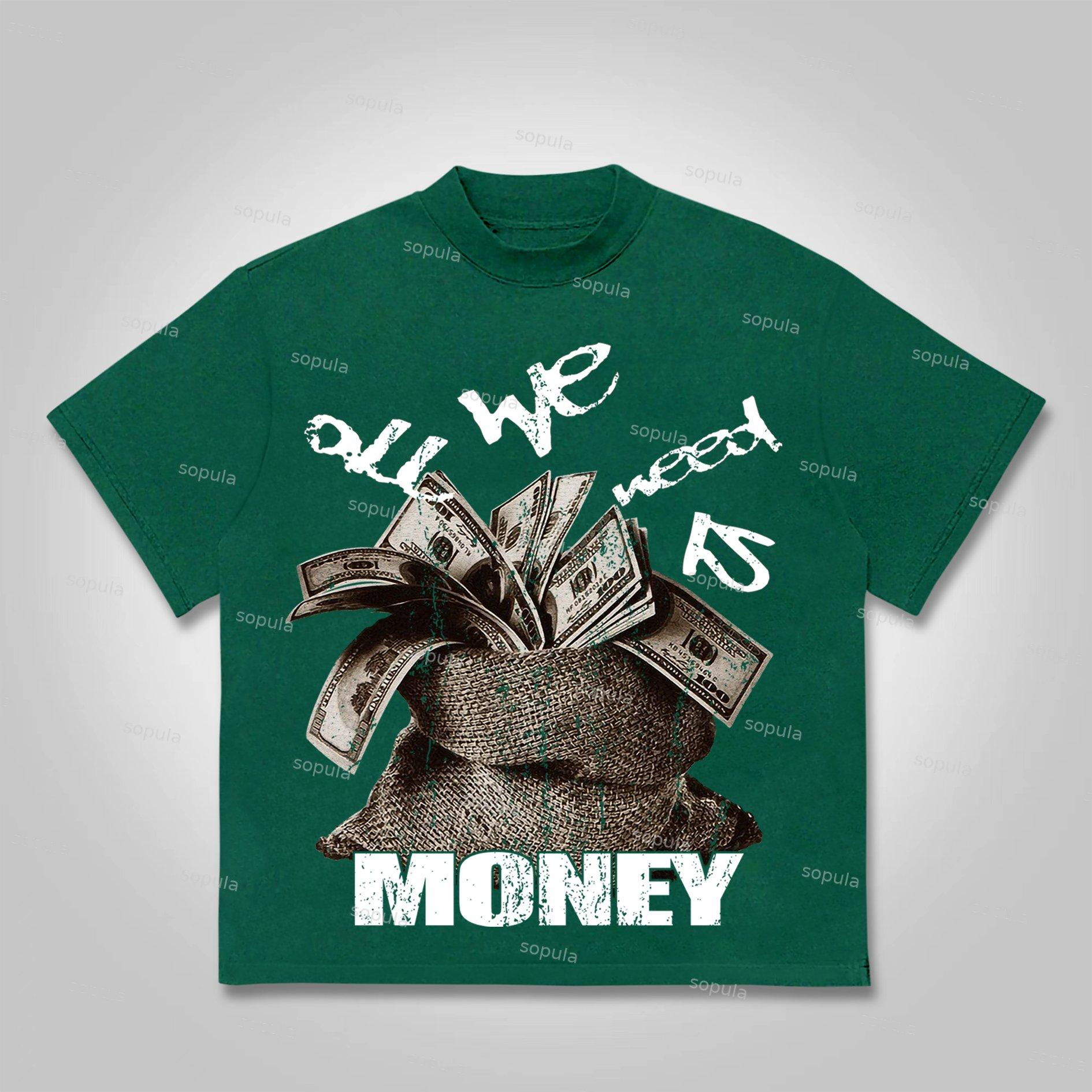 Sopula All We Need Is Money Graphic Print Cotton T-shirt Product Image