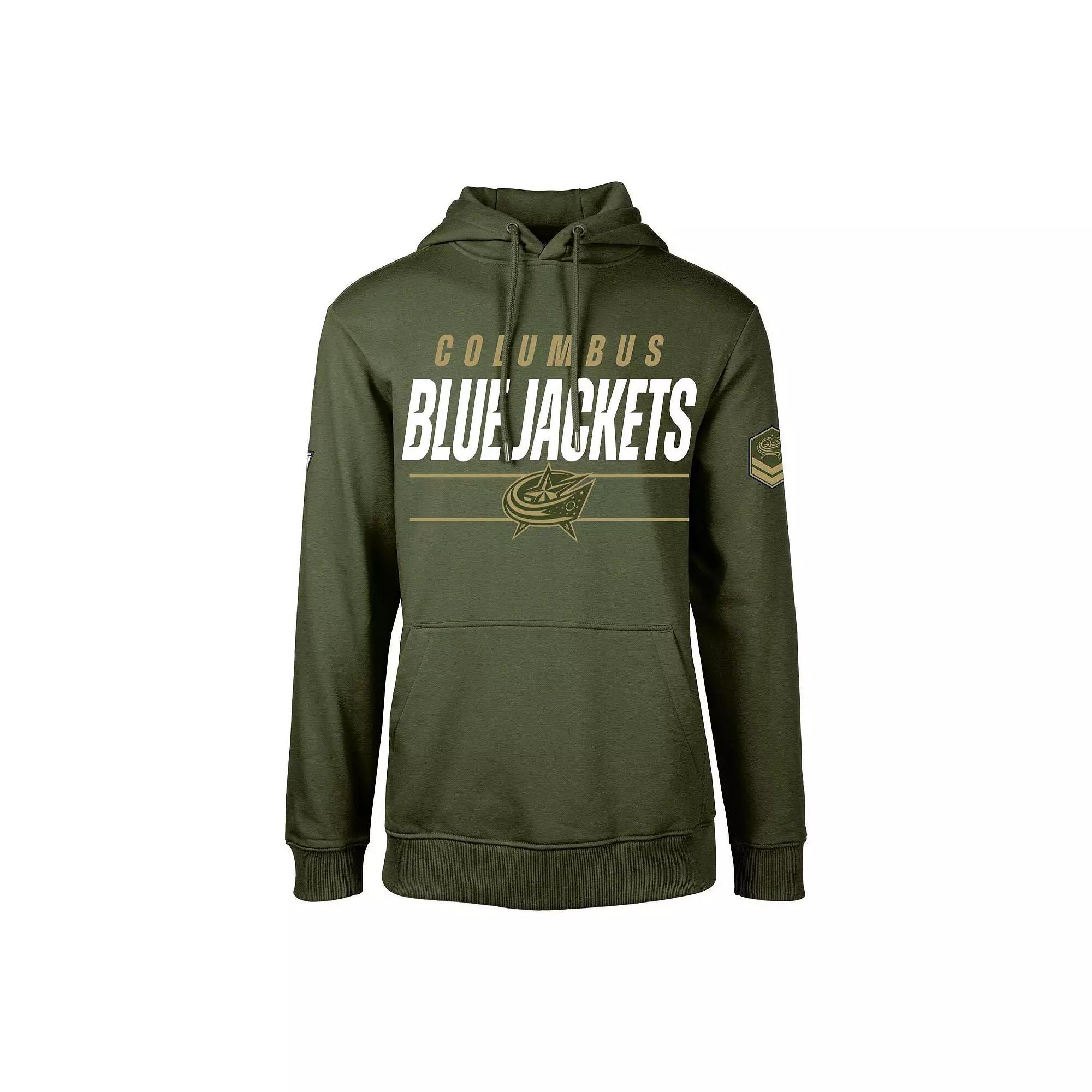 Men's Levelwear Olive Columbus Blue Jackets Podium Fleece Pullover Hoodie,  Product Image