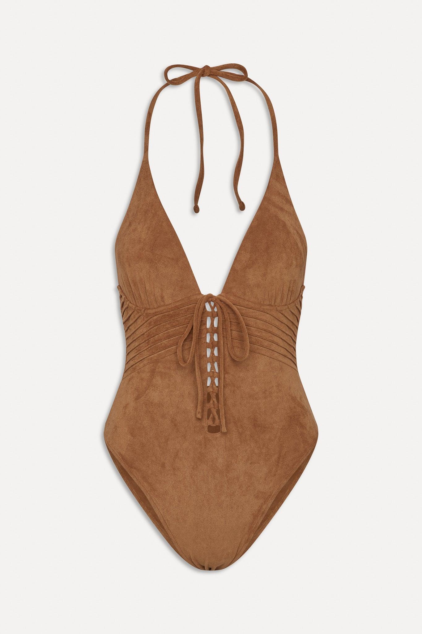 x BELLA HADID Barrel  Suede One Piece Swimsuit - Sunkissed Suede Product Image
