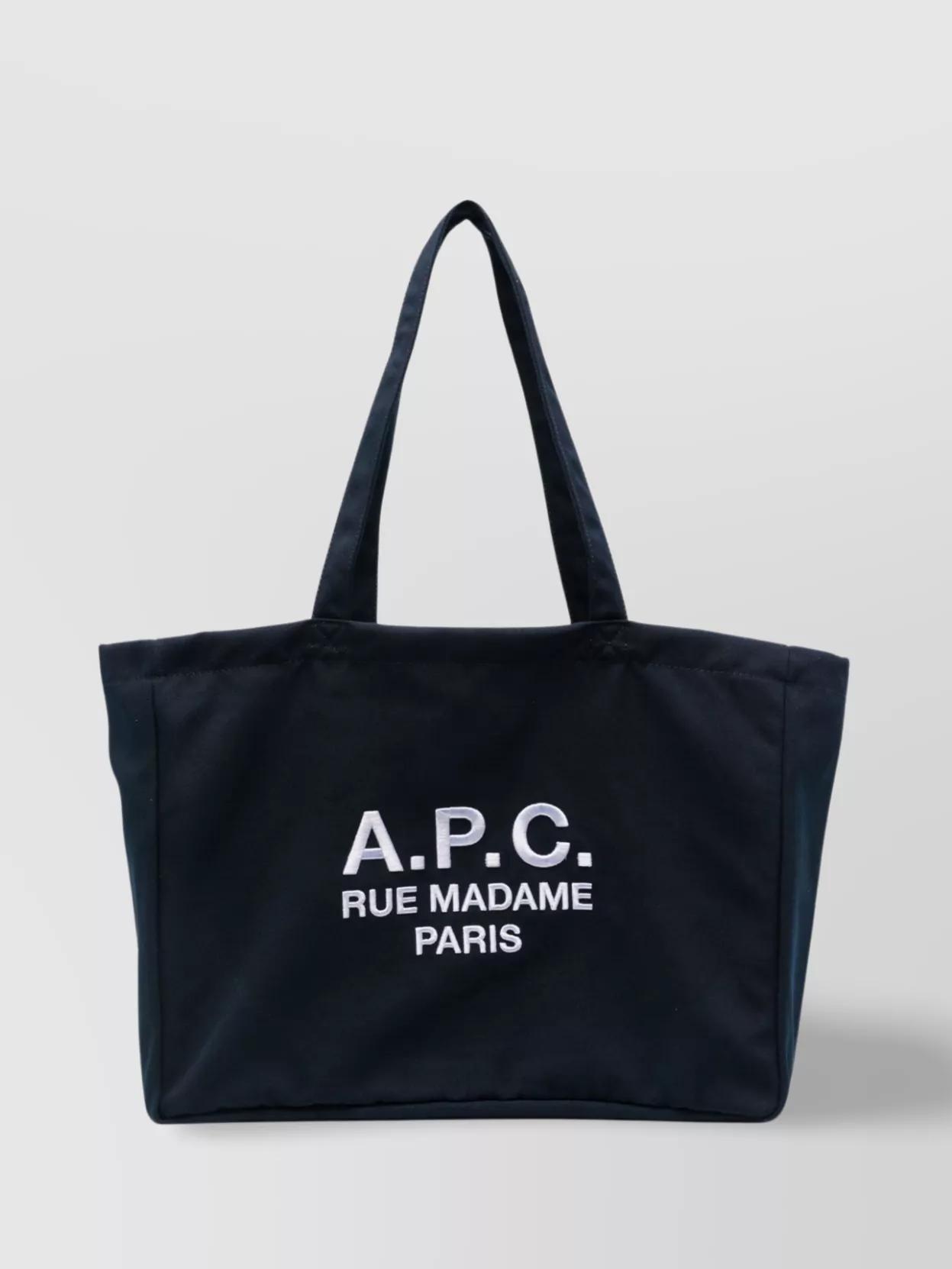 APC Navy Blue Canvas Diane Rue Madame Shopping Bag In Dark Navy Product Image