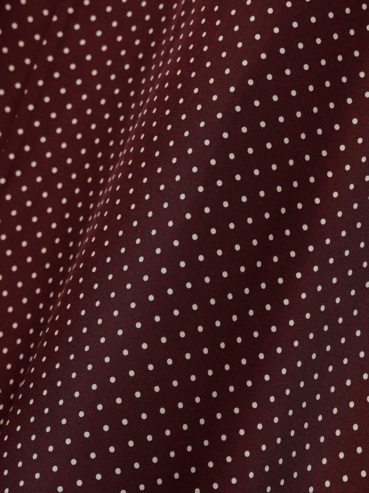 DOEN Rosaria Gathered Polka-dot Silk-blend Midi Dress In Burgundy Product Image
