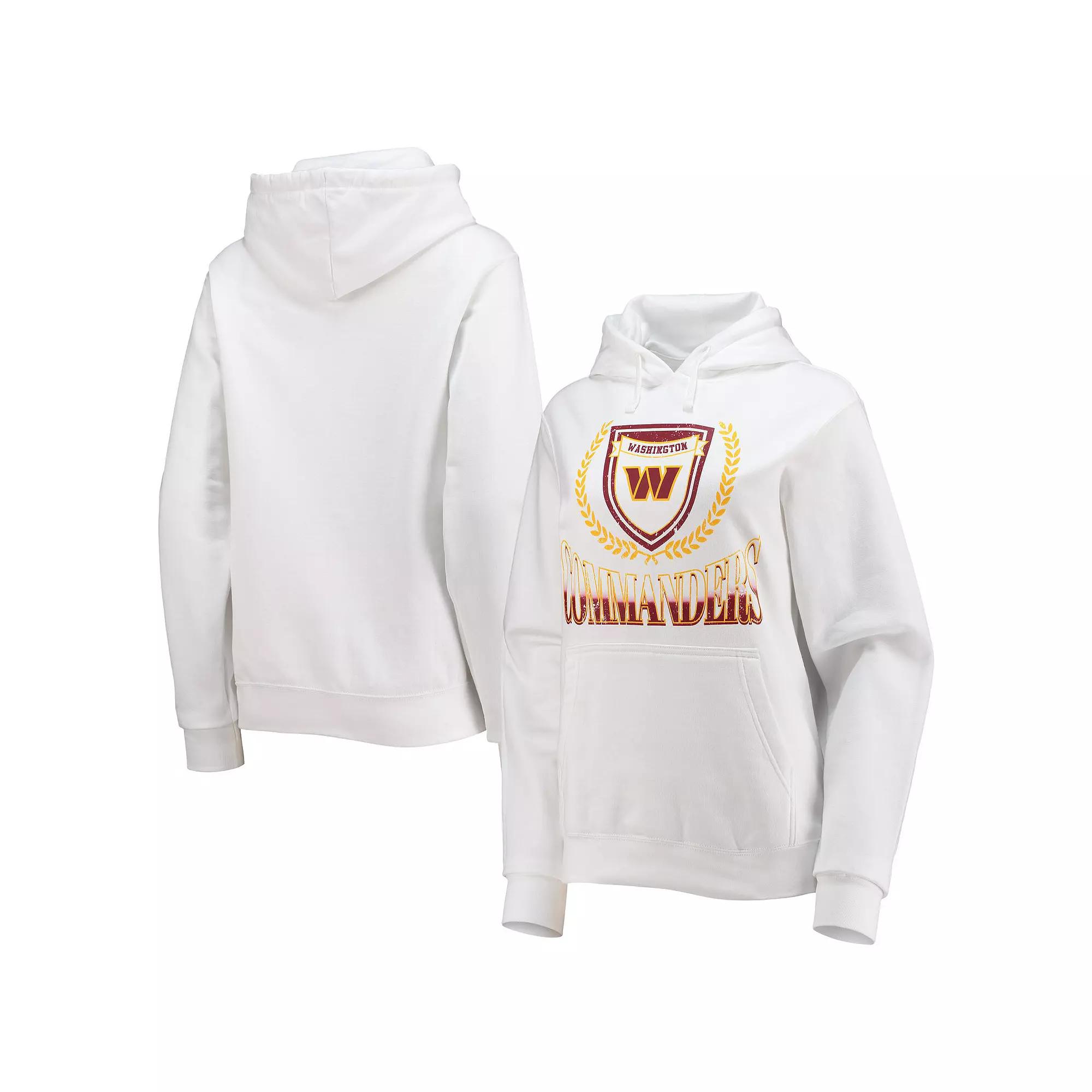 Women's WEAR by Erin Andrews White Washington Commanders Fleece Pullover Hoodie, Size: 2XL, Wft White Product Image