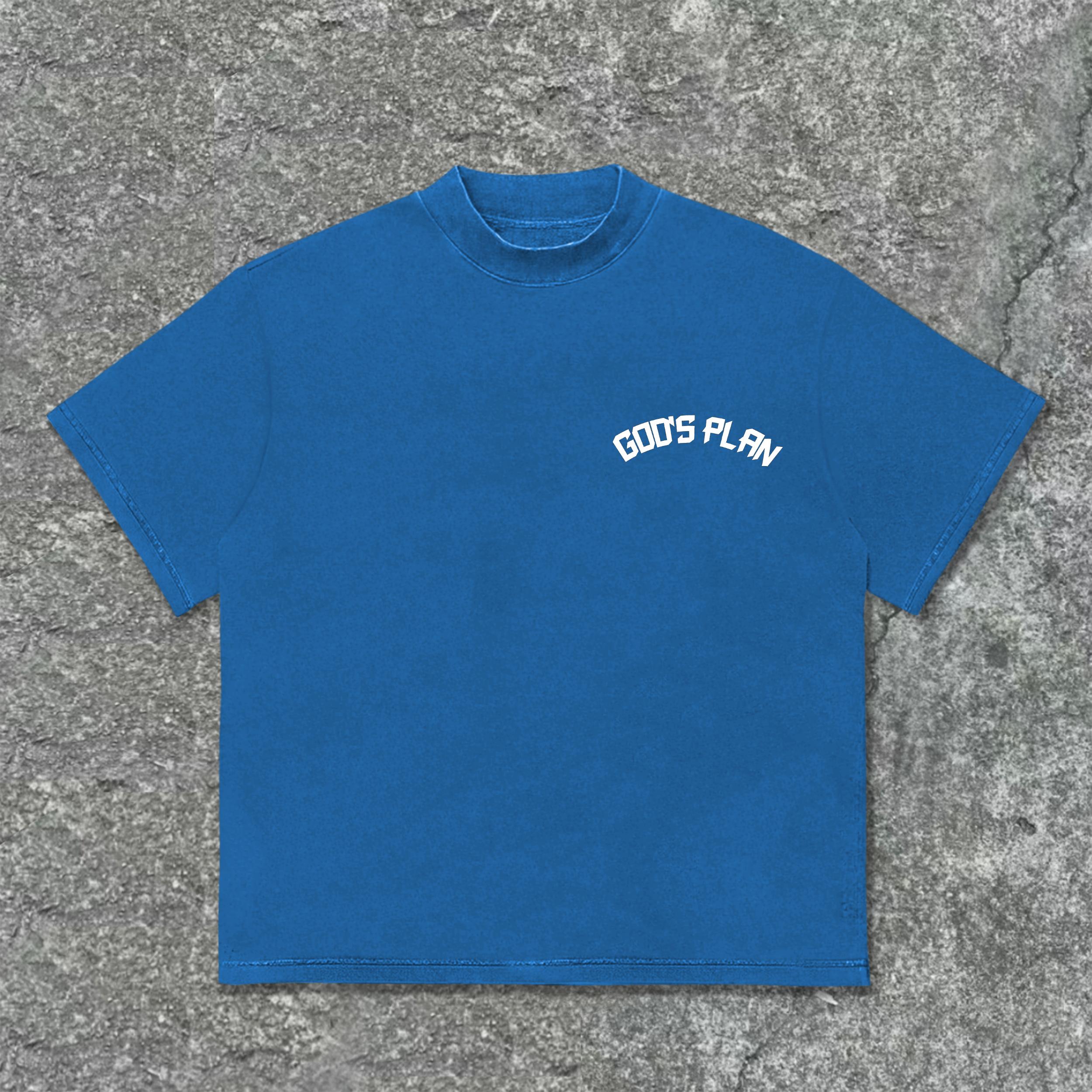 Unisex Men's God's Plan Faith Vintage Graphic Street Cotton T-Shirt Product Image