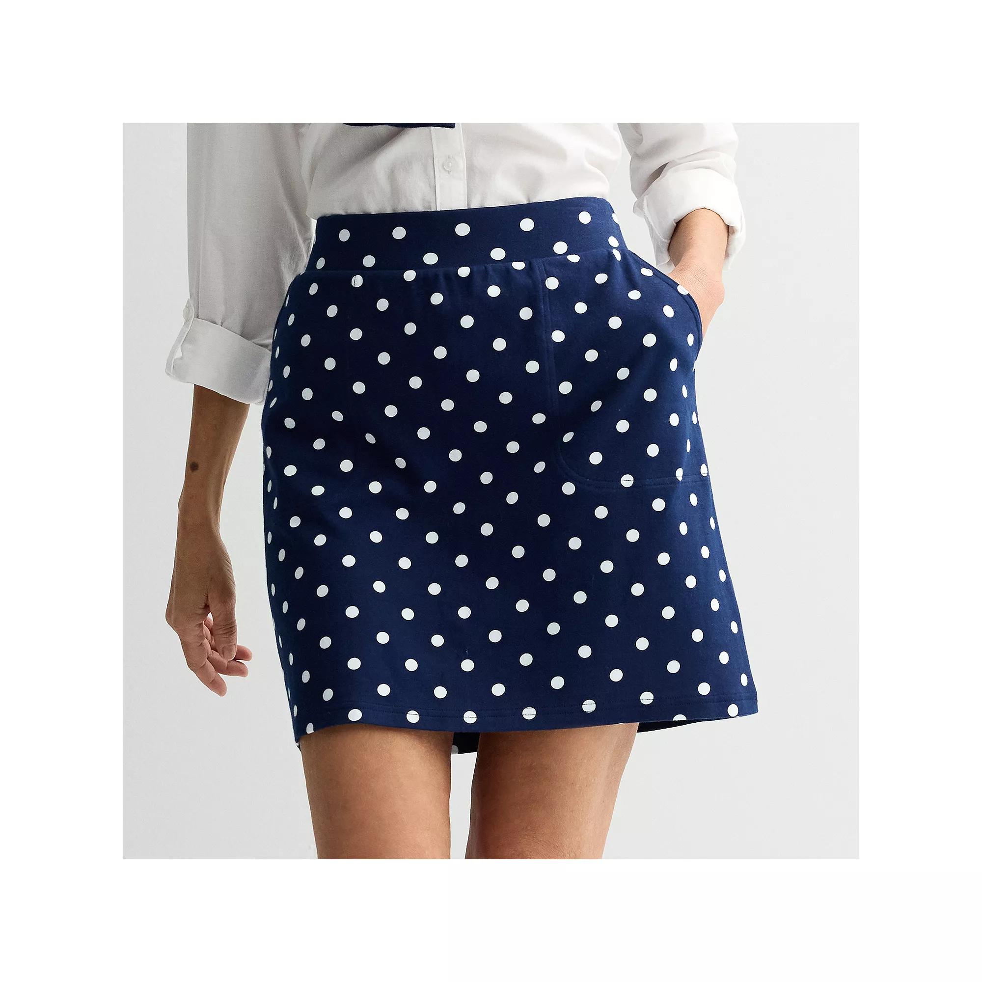 Women's Croft & Barrow® Easy Pull-On Skort, Size: XXL, Blue Chic Dot Product Image