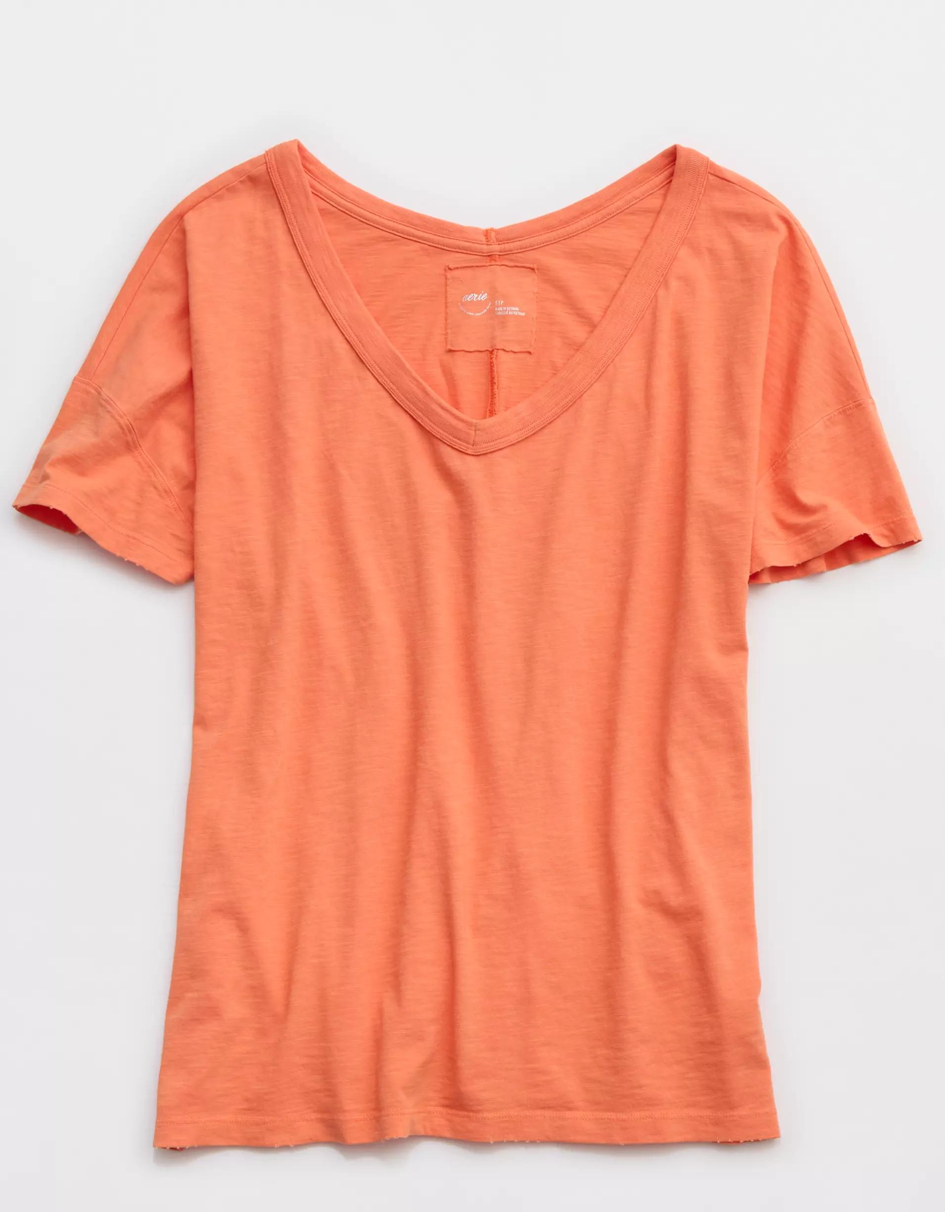 Aerie Oversized V-Neck Boyfriend T-Shirt Product Image