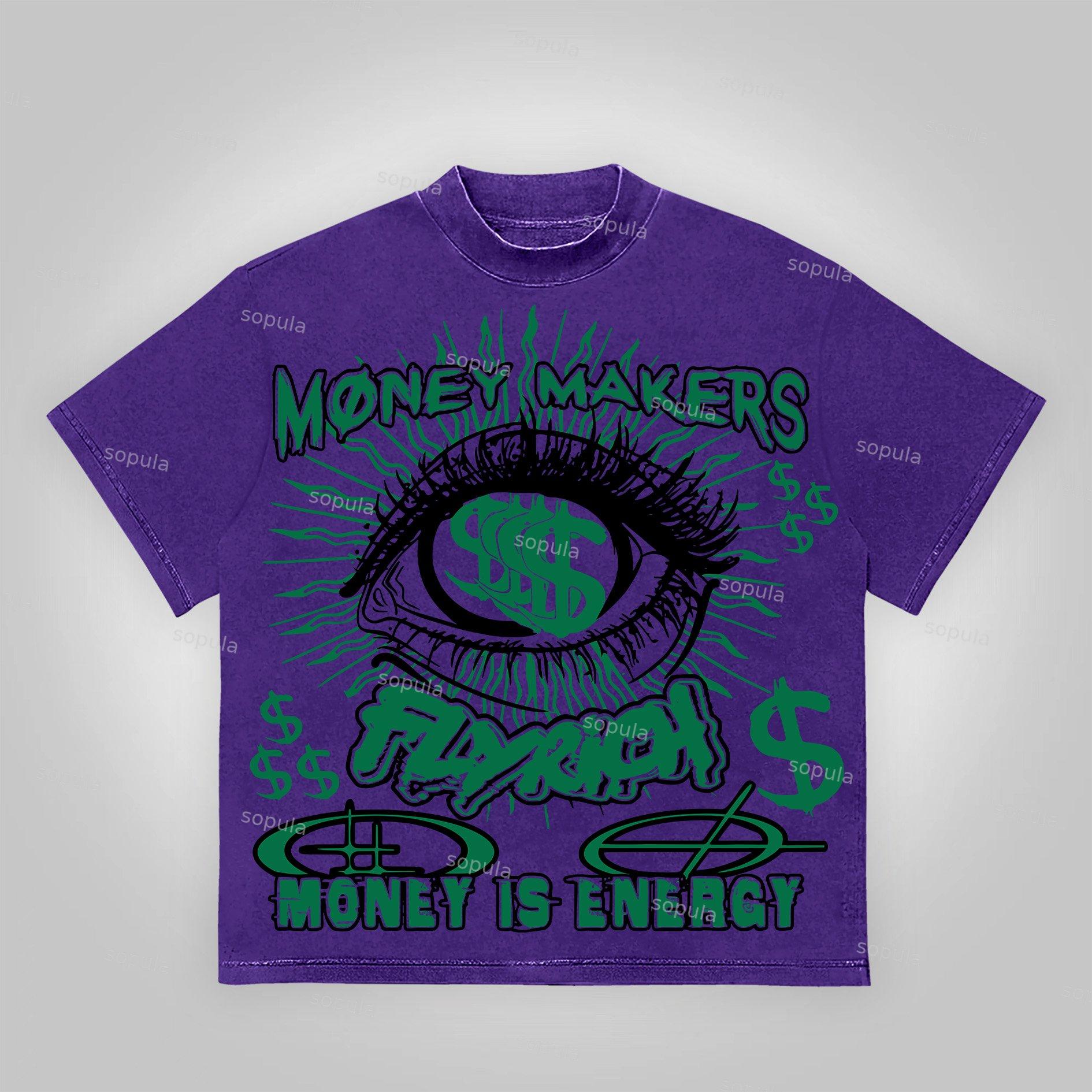 Money Makers Graphics Fly Rich Printed Casual T-Shirt Product Image