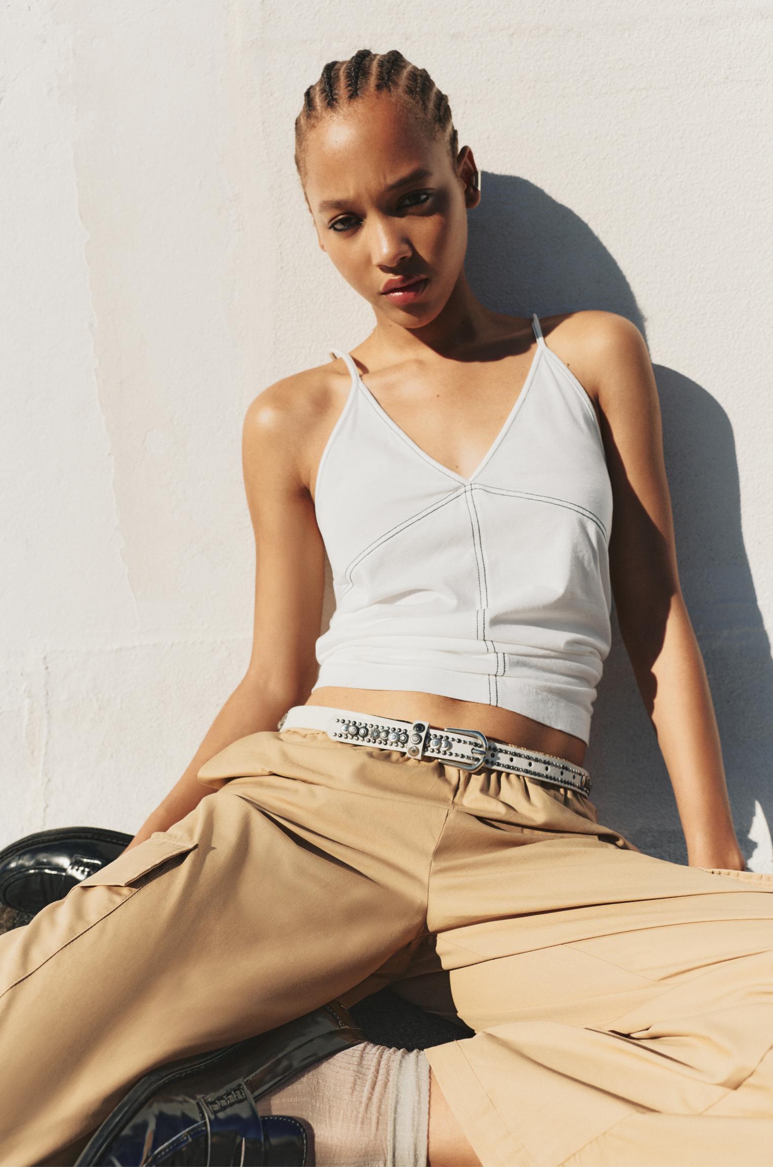 Studded faux leather belt Product Image