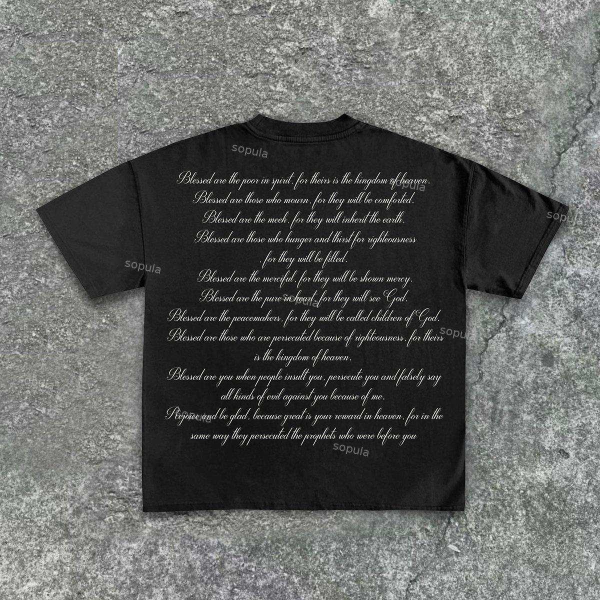 Vintage Scriptures of the Blessed Virgin Mary Graphic Cotton T-Shirt Product Image