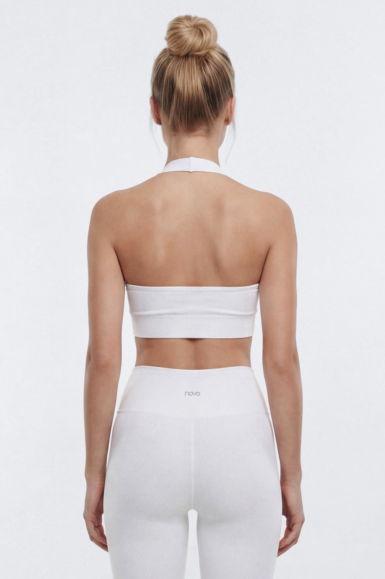 SeamlessLift™ Halter Sports Bra - Bright White Female Product Image