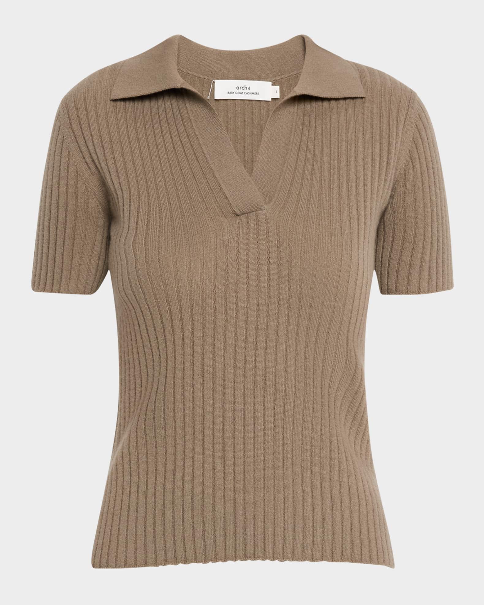 Jennifer Ribbed Cashmere Polo Product Image