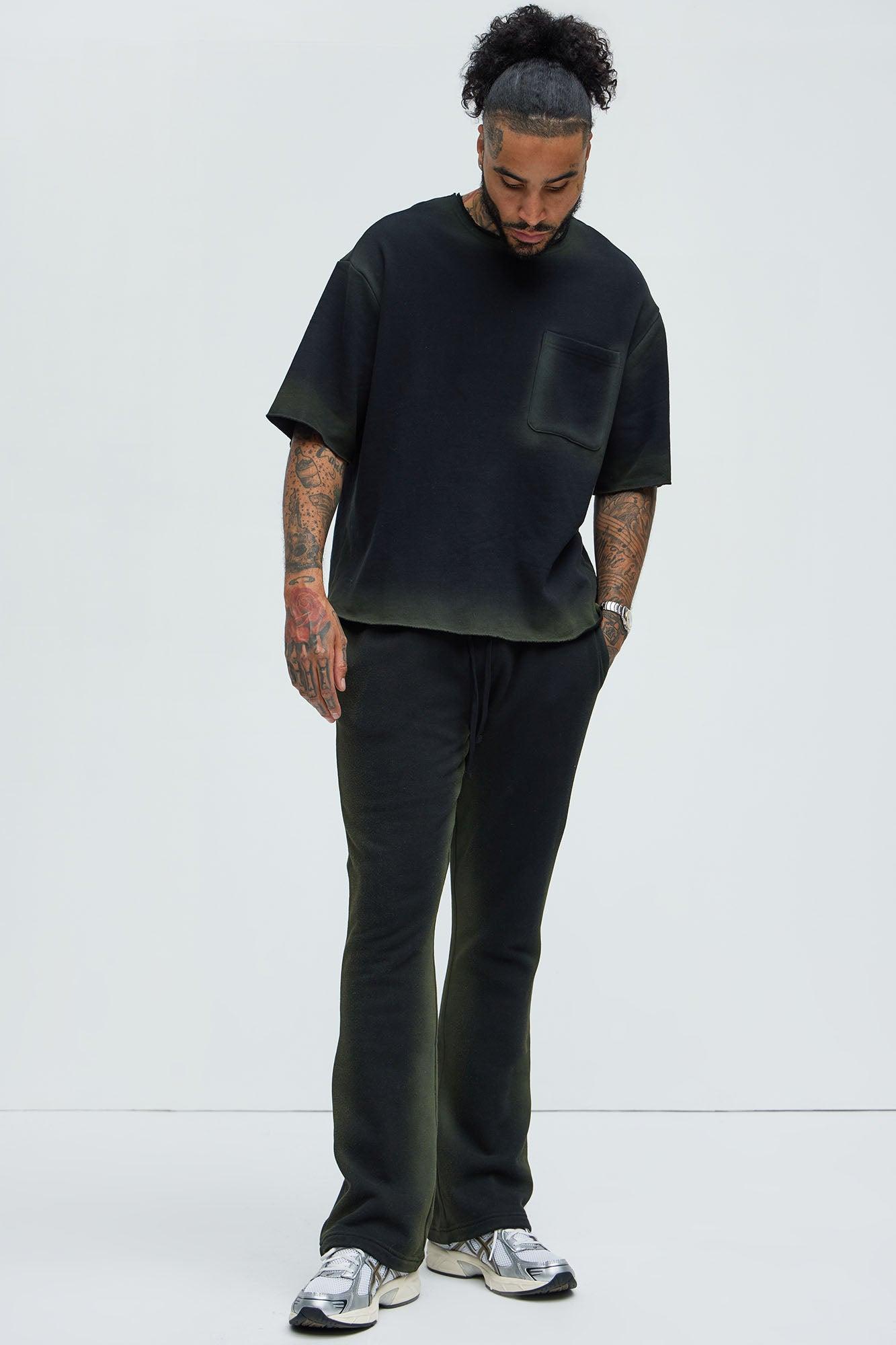 Tyson Blurred Lines Skinny Flare Sweatpants - Black Product Image