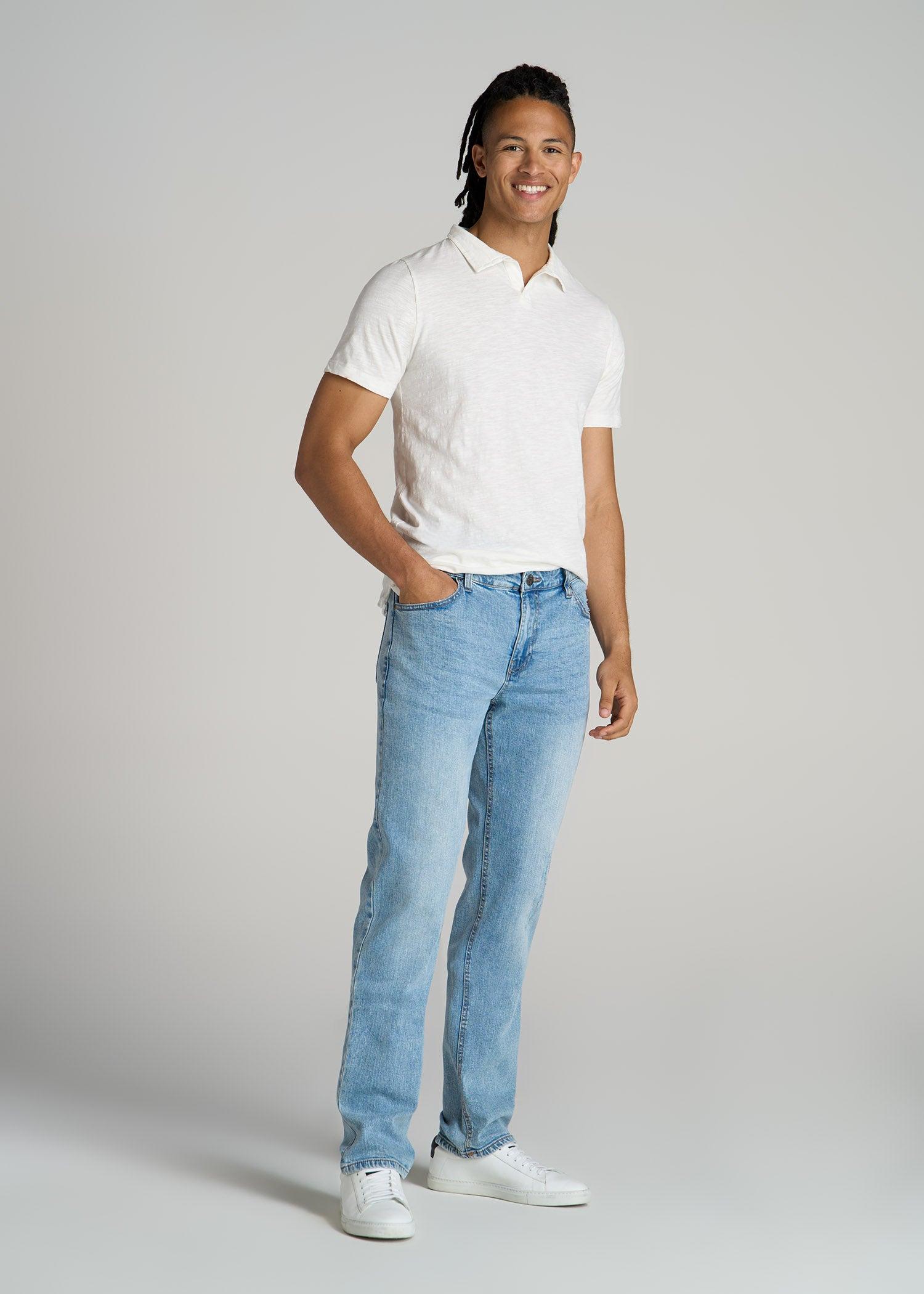 Slub Polo Shirt for Tall Men in Ecru Male Product Image