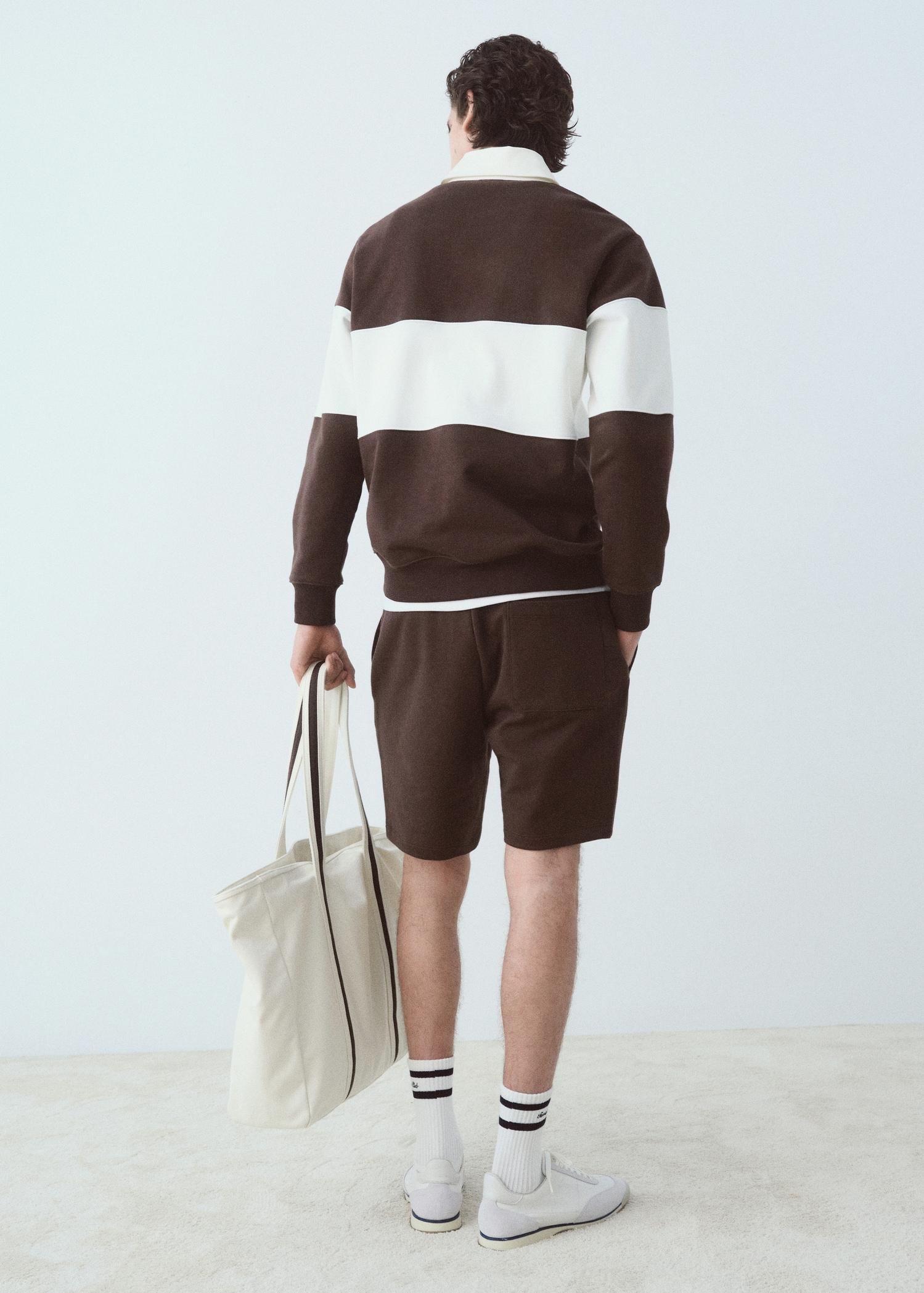 Embroidered cotton bermuda shorts - Men | MANGO USA Product Image