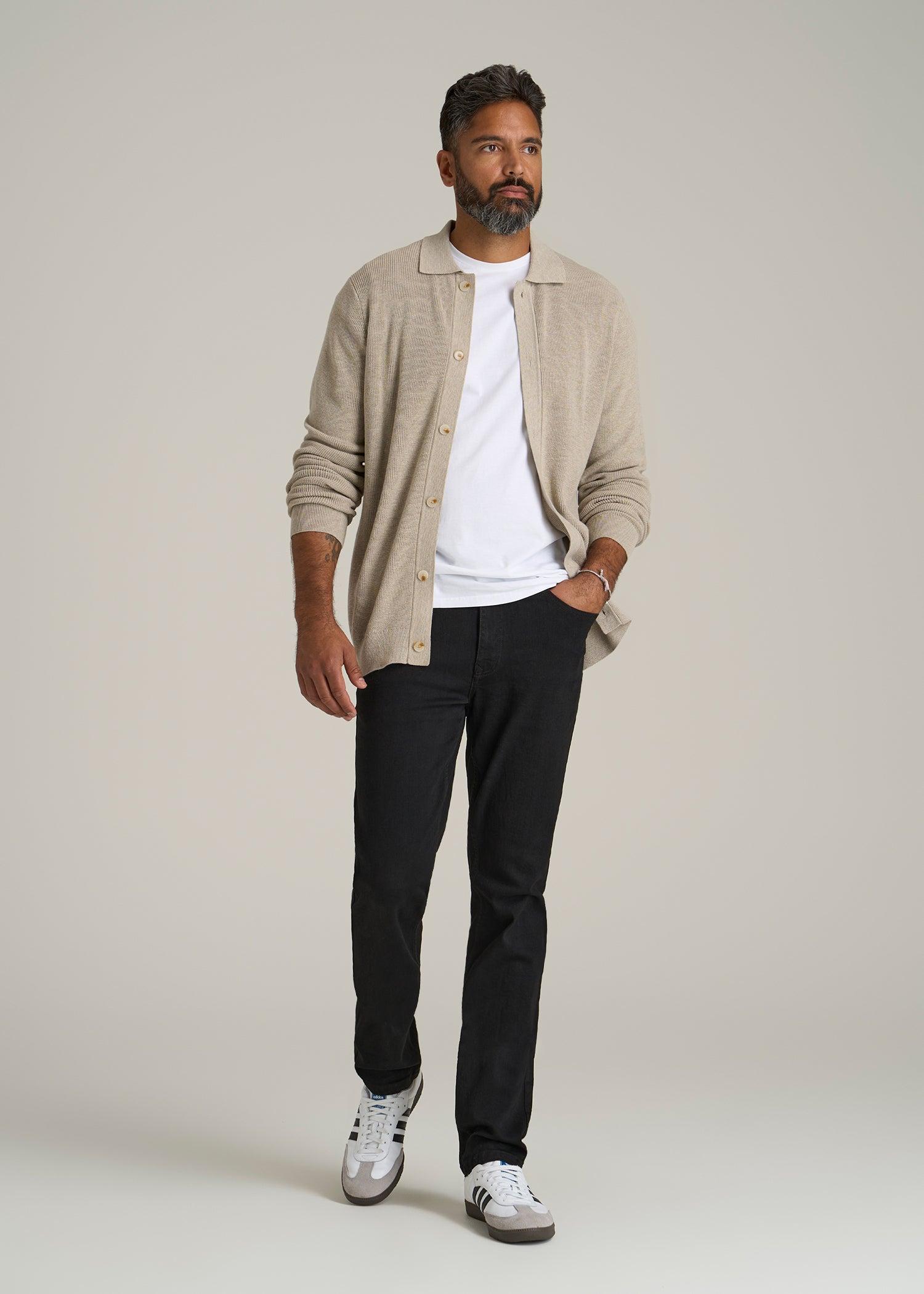 A.T. Basics Men's J1 Straight Fit Jeans for Tall Men in Black Male Product Image