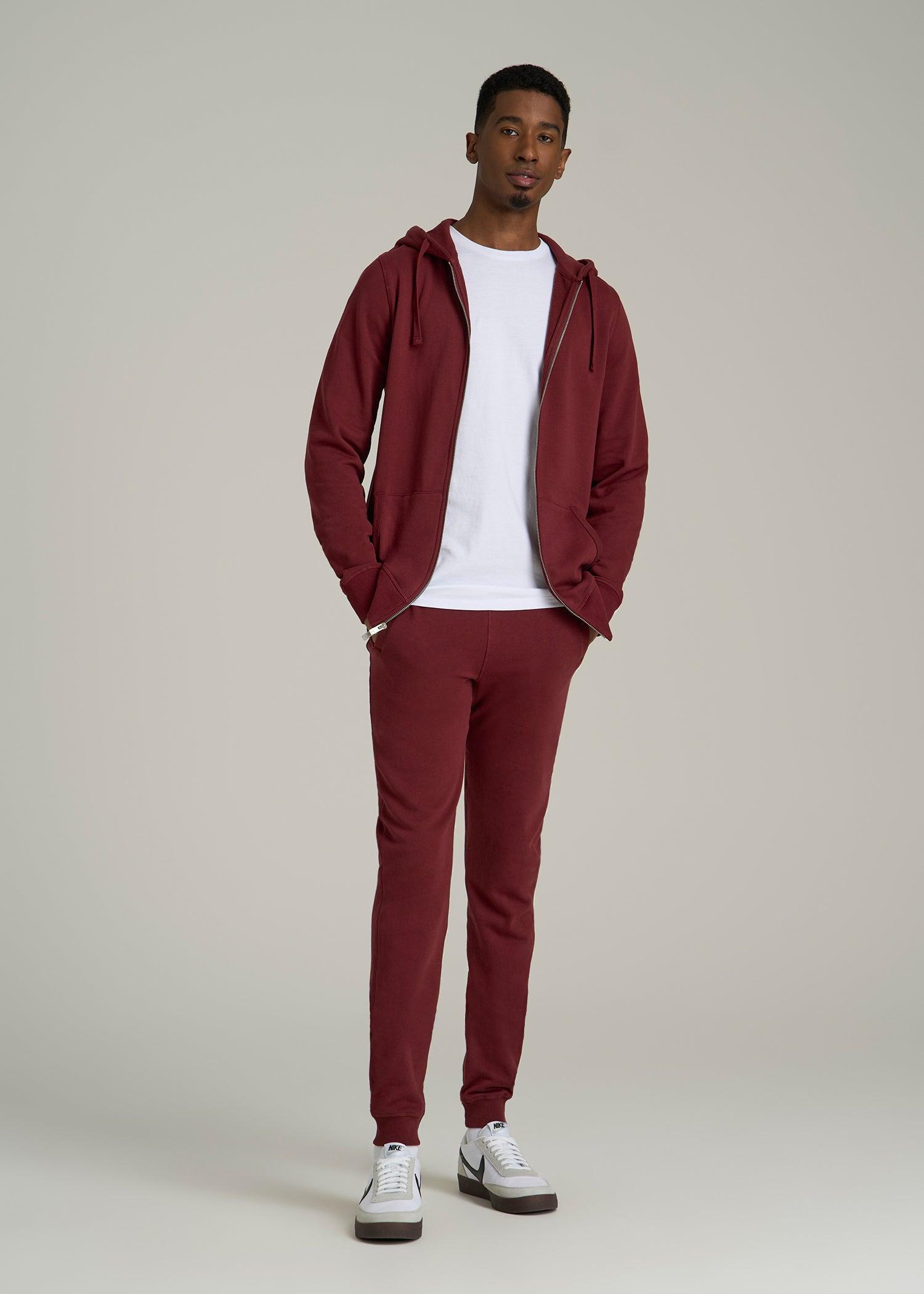 Wearever 2.0 French Terry Full-Zip Hoodie for Tall Men in Red Ochre Product Image