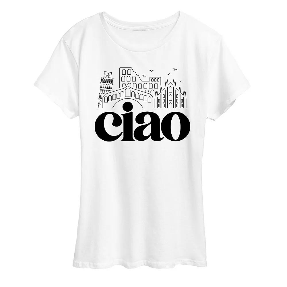 Women's Ciao Italy Landmarks Graphic Tee,  Product Image