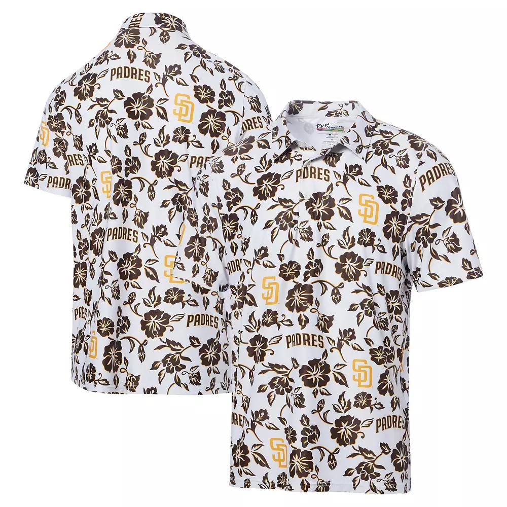 Men's Reyn Spooner White San Diego Padres Pua Performance Polo,  Product Image