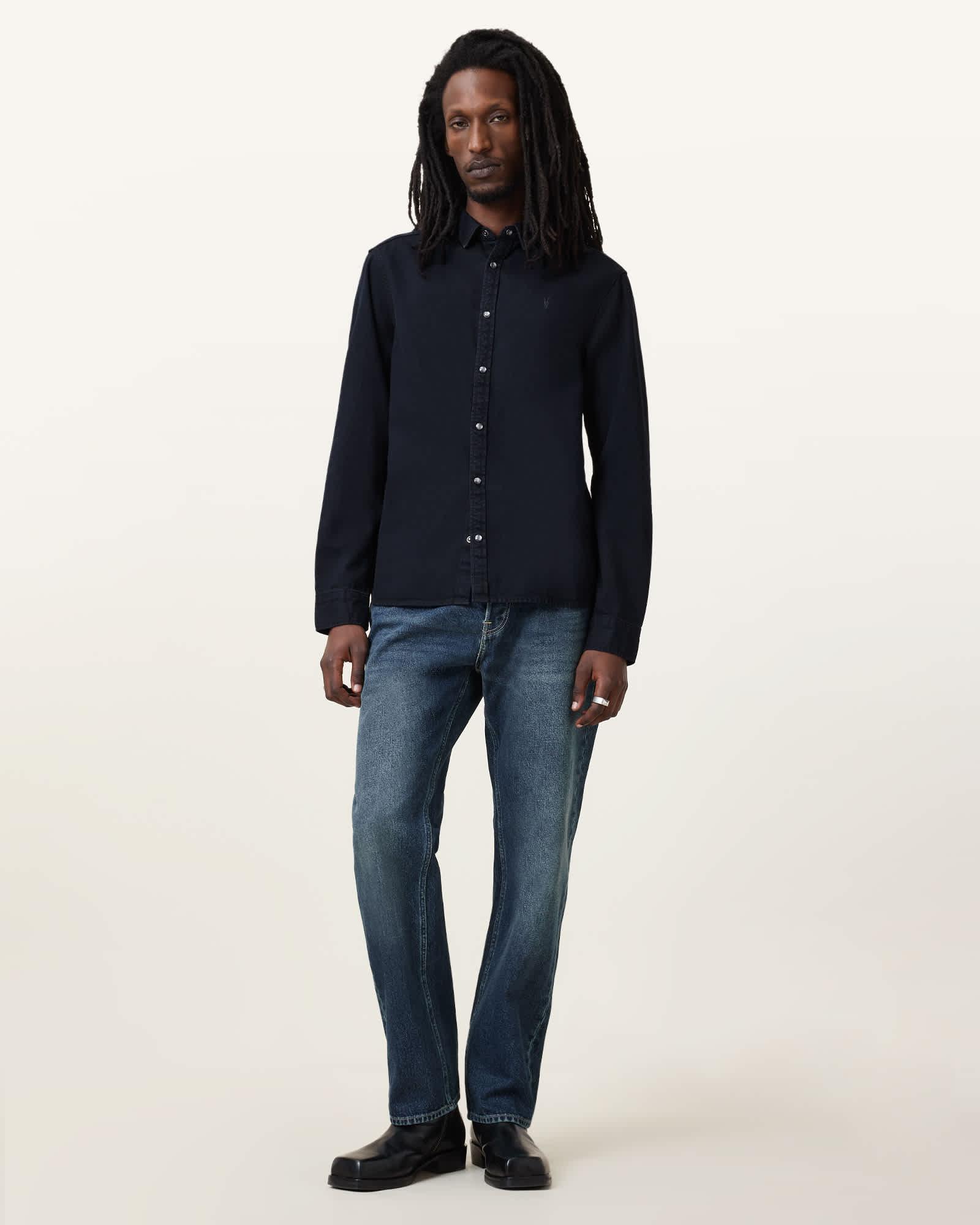 Gleason Press Stud Ramskull Denim Shirt Product Image