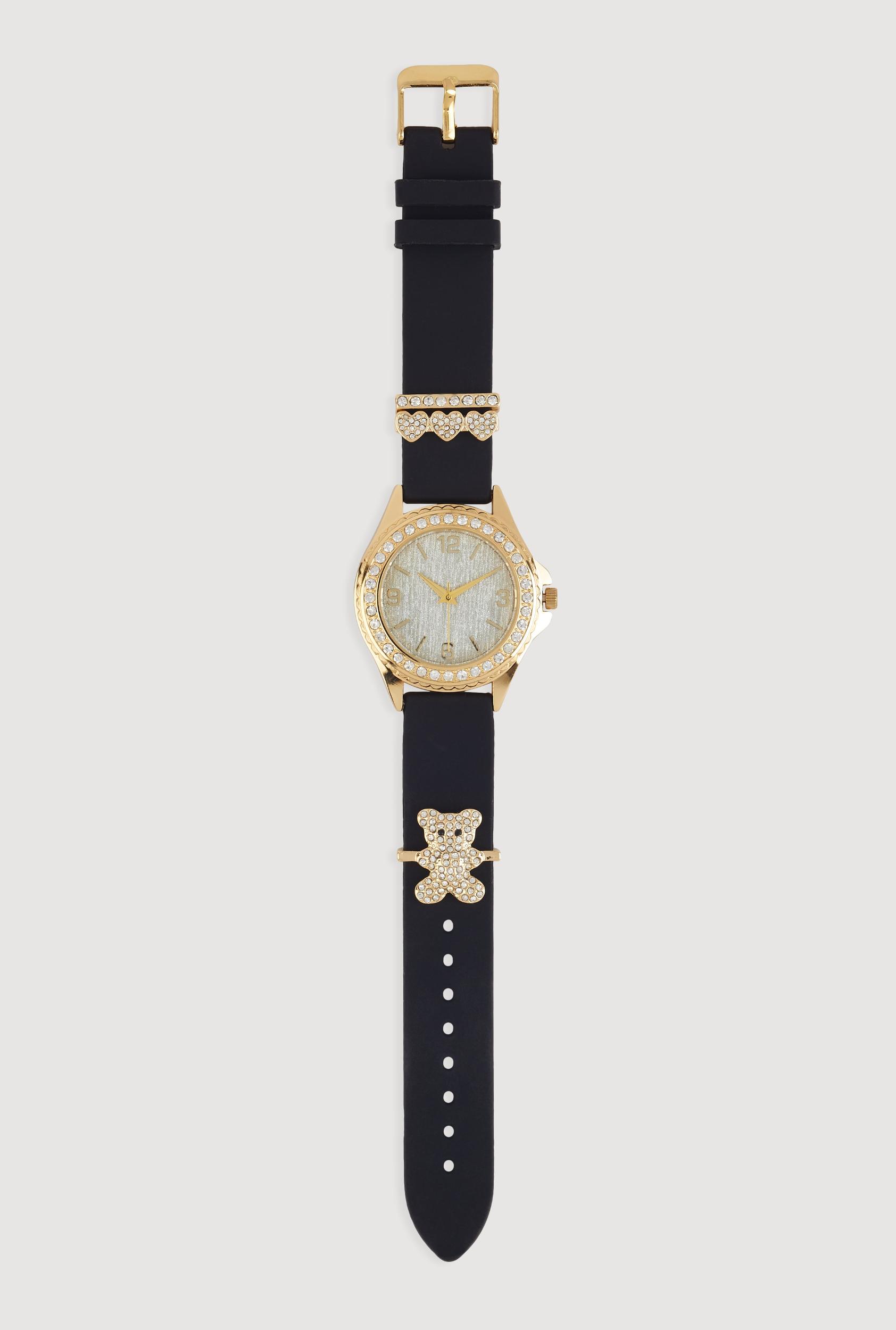 Heart Bear Rhinestone Detail Analog Watch Unisex Product Image