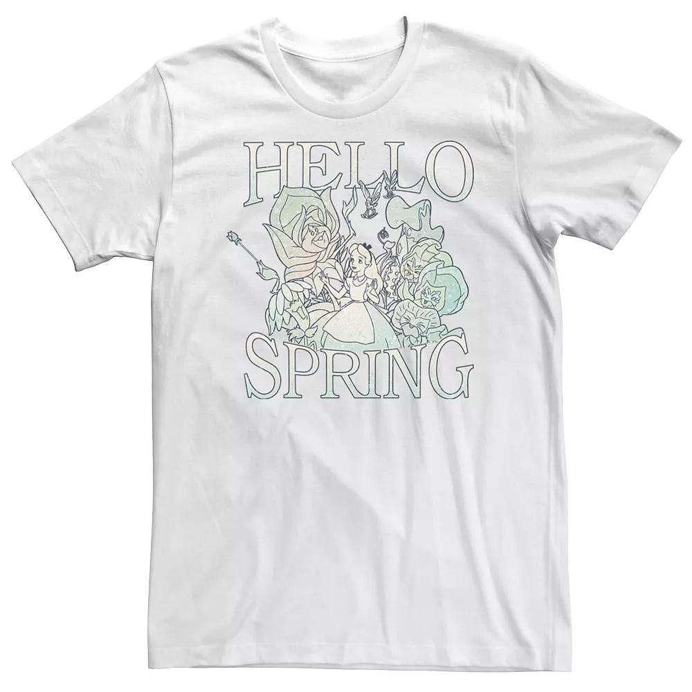 Big & Tall Disney Alice In Wonderland Hello Spring Tee, Men's, Size: 5XL, White Product Image