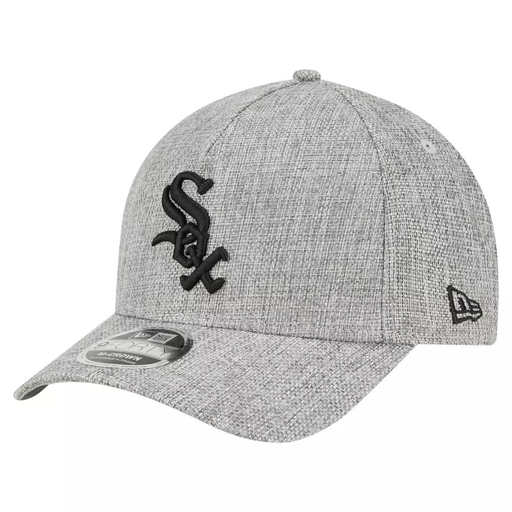 Men's New Era Gray Chicago White Sox Cotton Weave M-Crown A-Frame 9FORTY Adjustable Hat, Grey Product Image