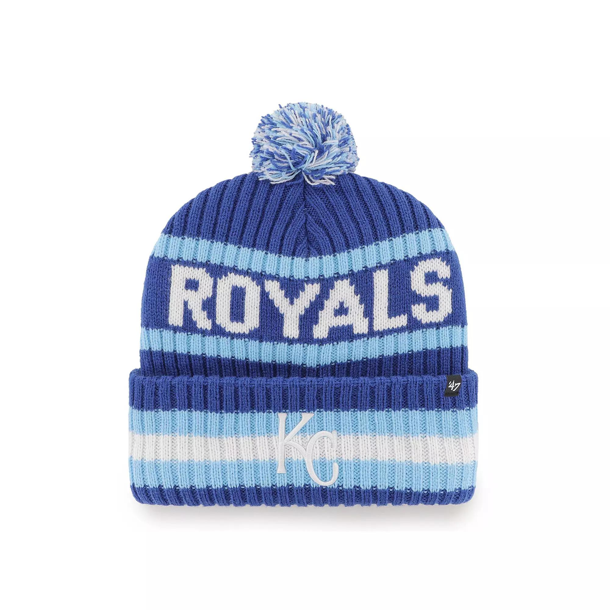 Men's '47 Royal Kansas City Royals Bering Cuffed Knit Hat with Pom, Blue Product Image