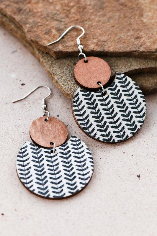 Boho Wooden Dangle Earrings Product Image