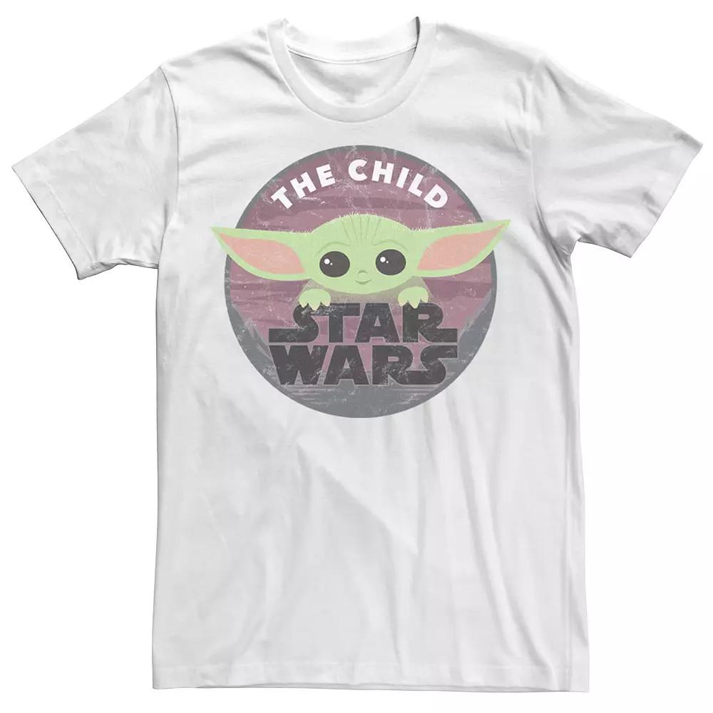 Men's Star Wars: The Mandalorian The Child Cute Circle Portrait Tee, Size: XS, White Product Image