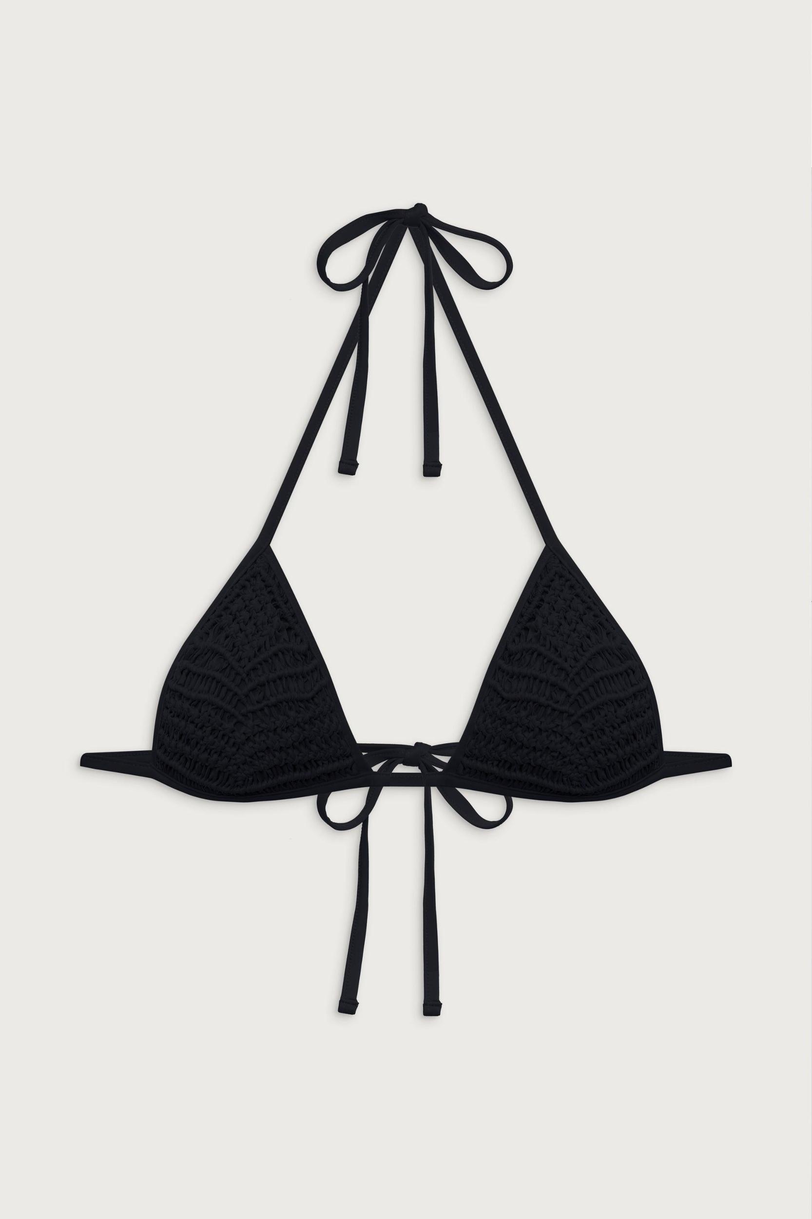 Naia Triangle Halter Bikini Top - Black Product Image