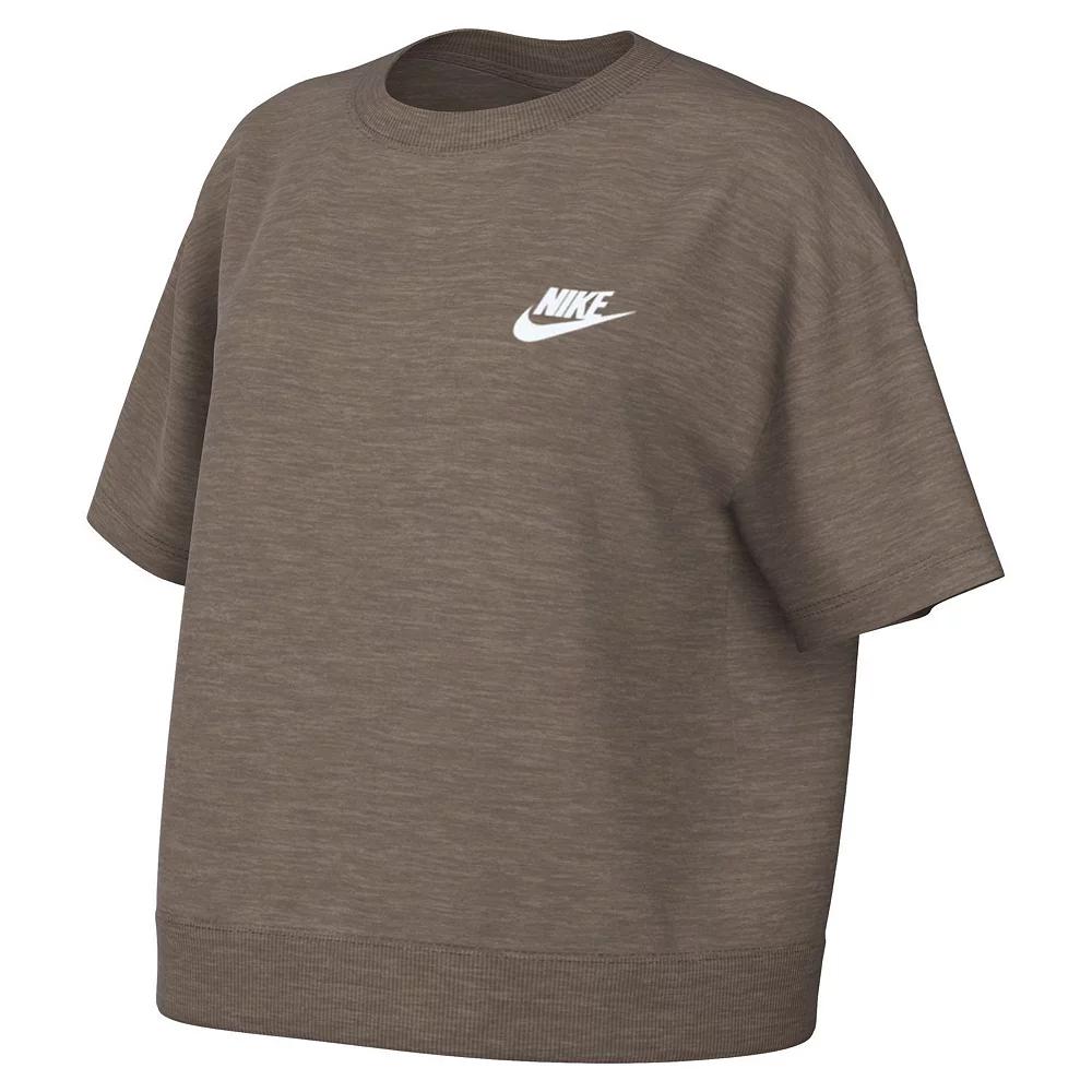 Womens Nike Sportswear Club Fleece Top Mink Brown Grey Product Image