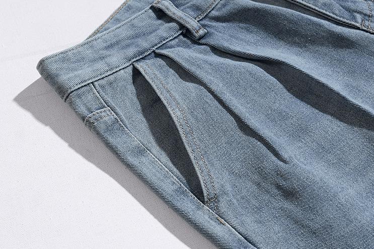 RT No. 11177 WASHED BLUE DENIM STRAIGHT JEANS Product Image