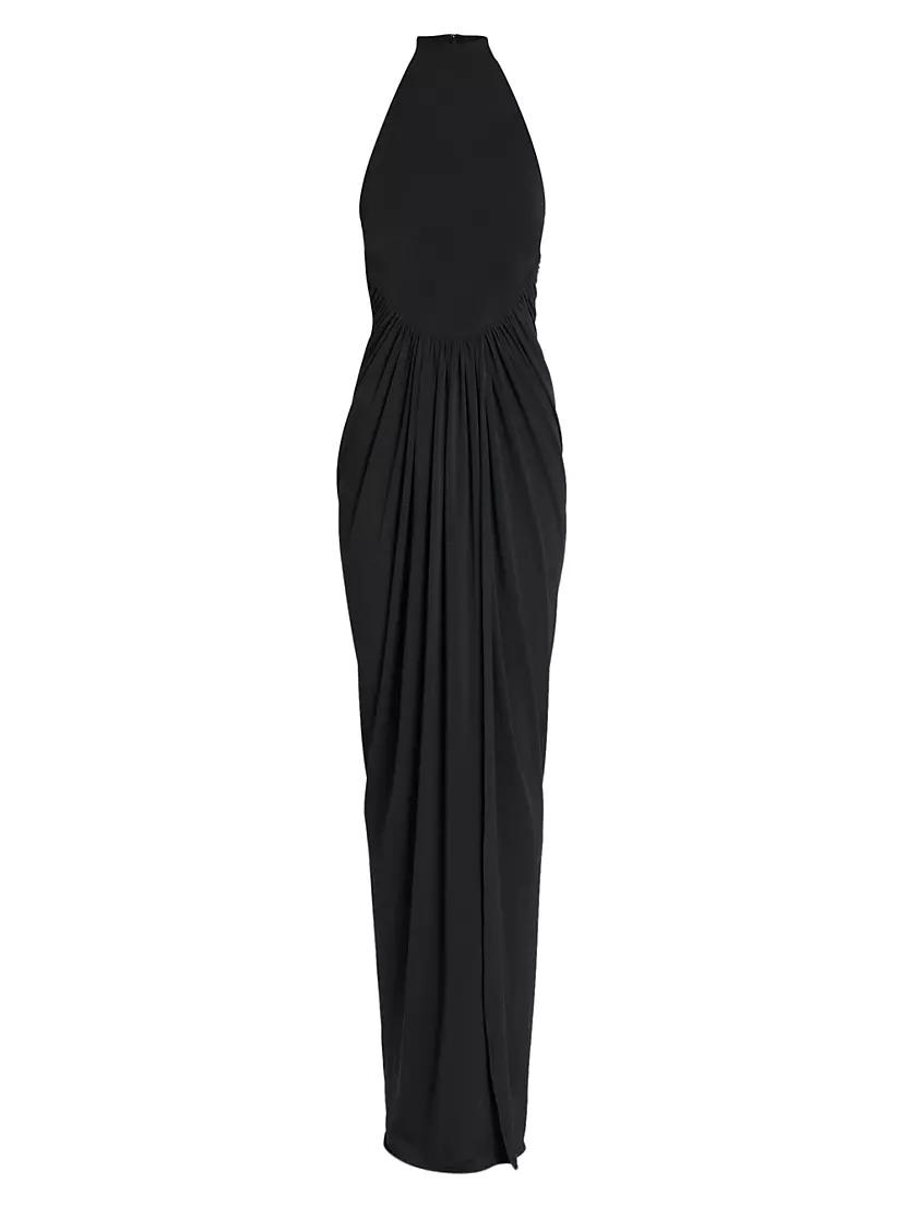 Womens Jersey Draped Sleeveless Maxi Dress Product Image